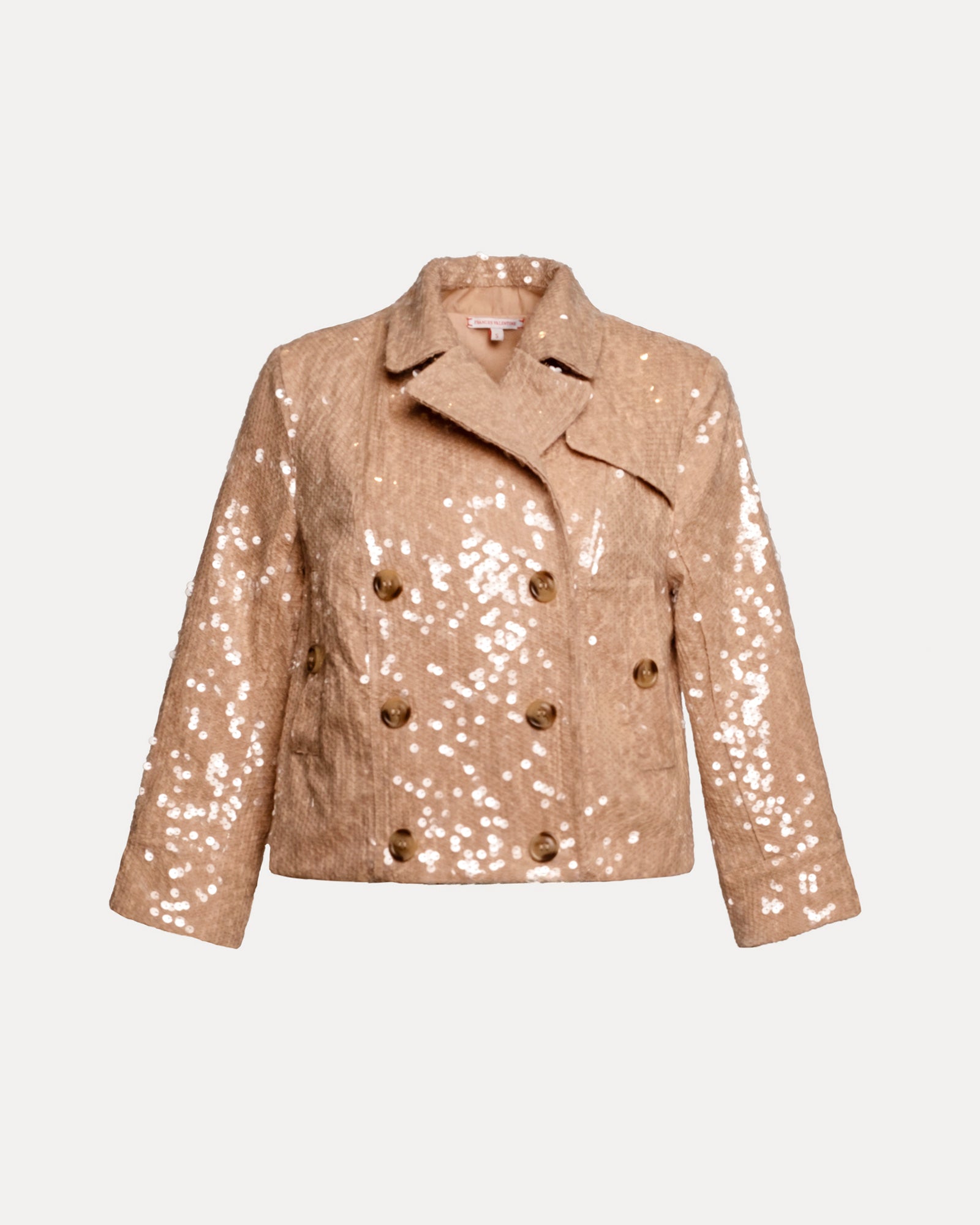 Sequin Moto Jacket Sequin Cotton Twill Champagne