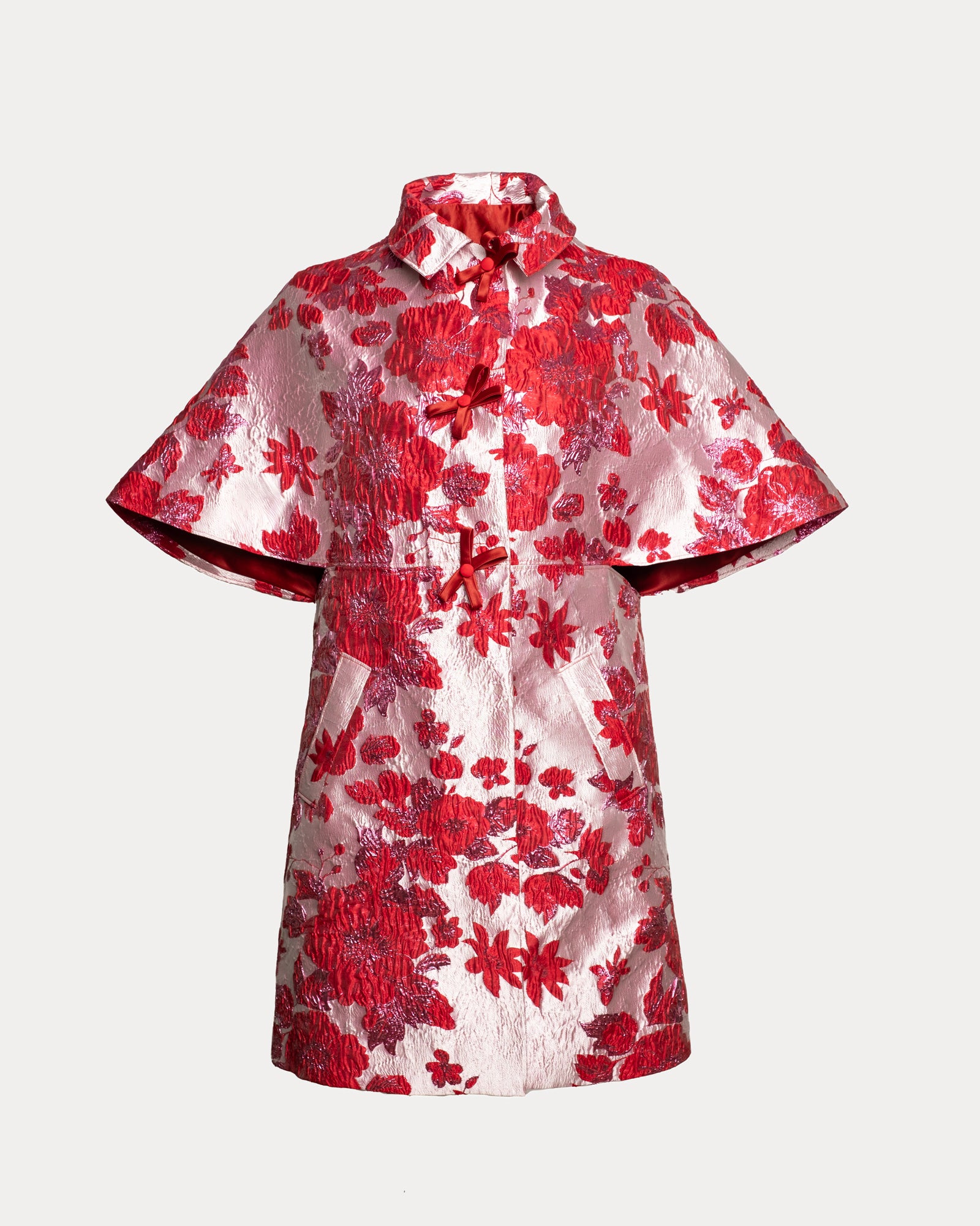 Marvelous Jacket Metallic Floral Jacquard Jacquard Pink/Red