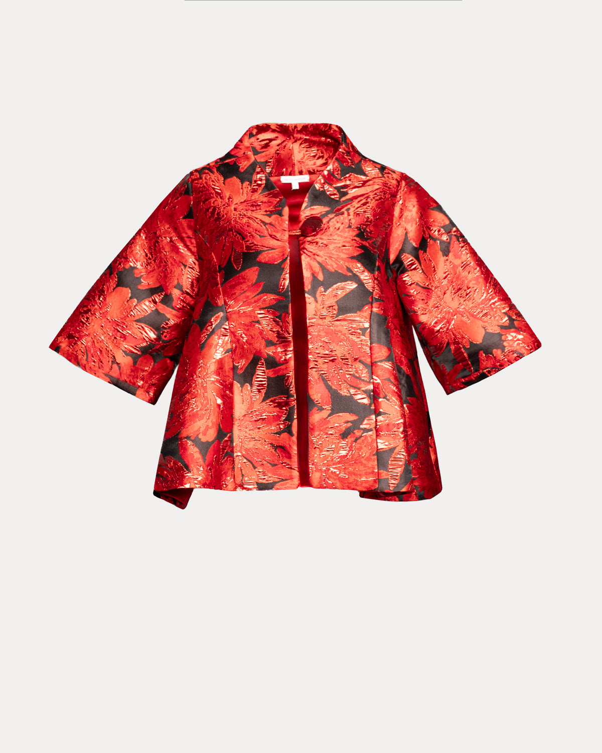 Swing Jacket Metallic Floral Jacquard Jacquard Red/Black
