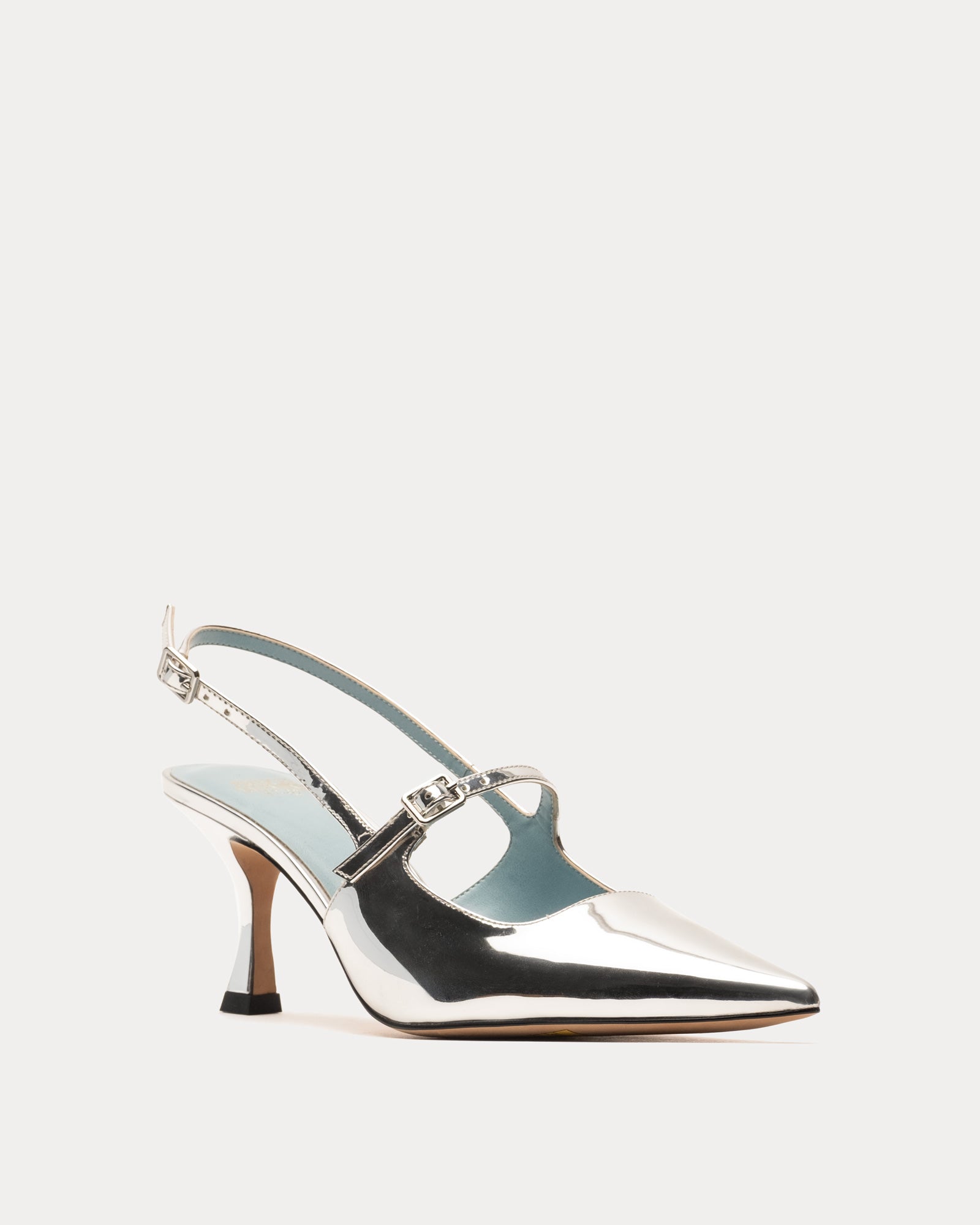 Vivi Pump w/Buckle Vegan Mirror Vegan Mirror Silver