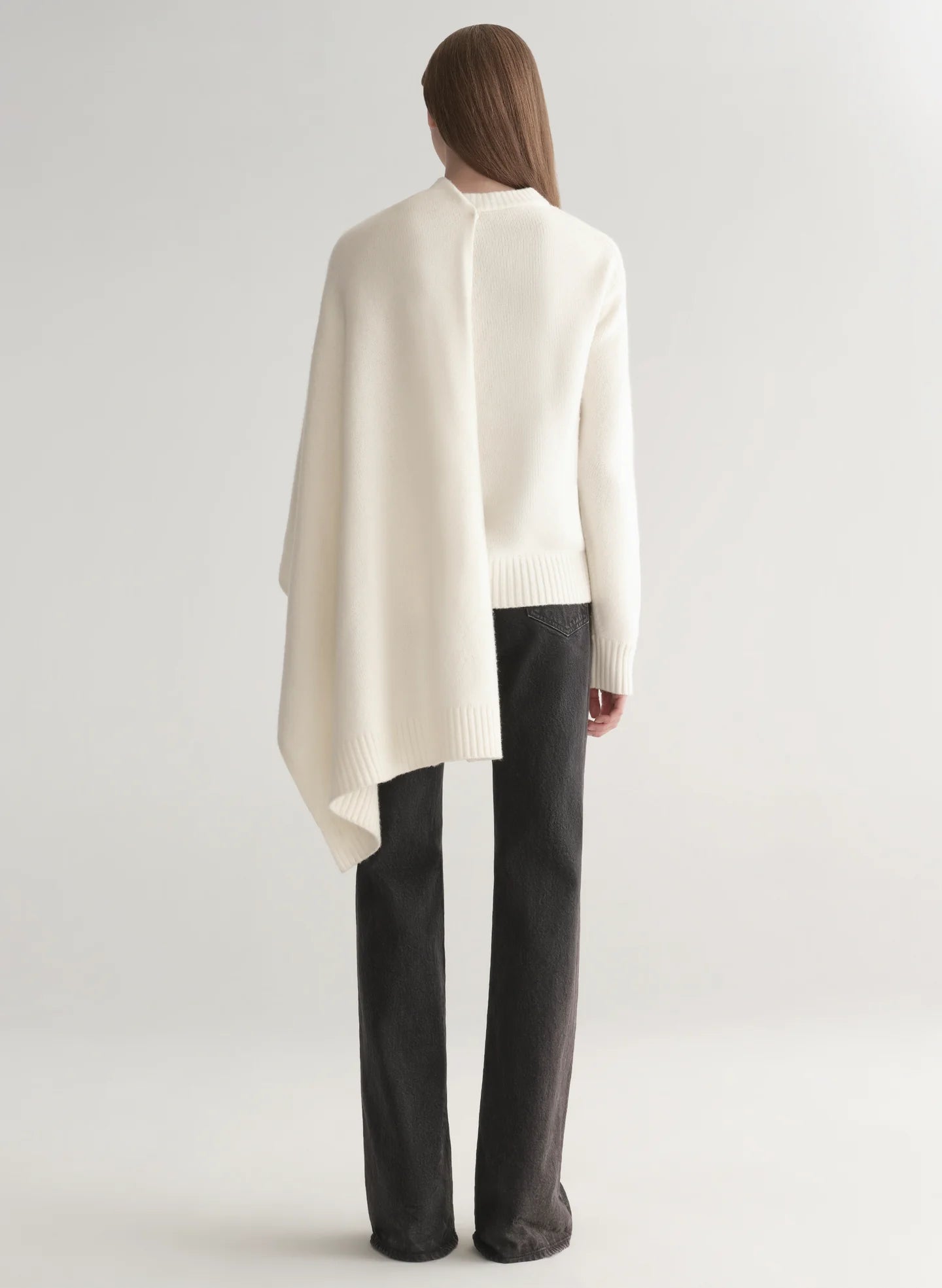 A.L.C. Davin Draped Wool Sweater - Ivory