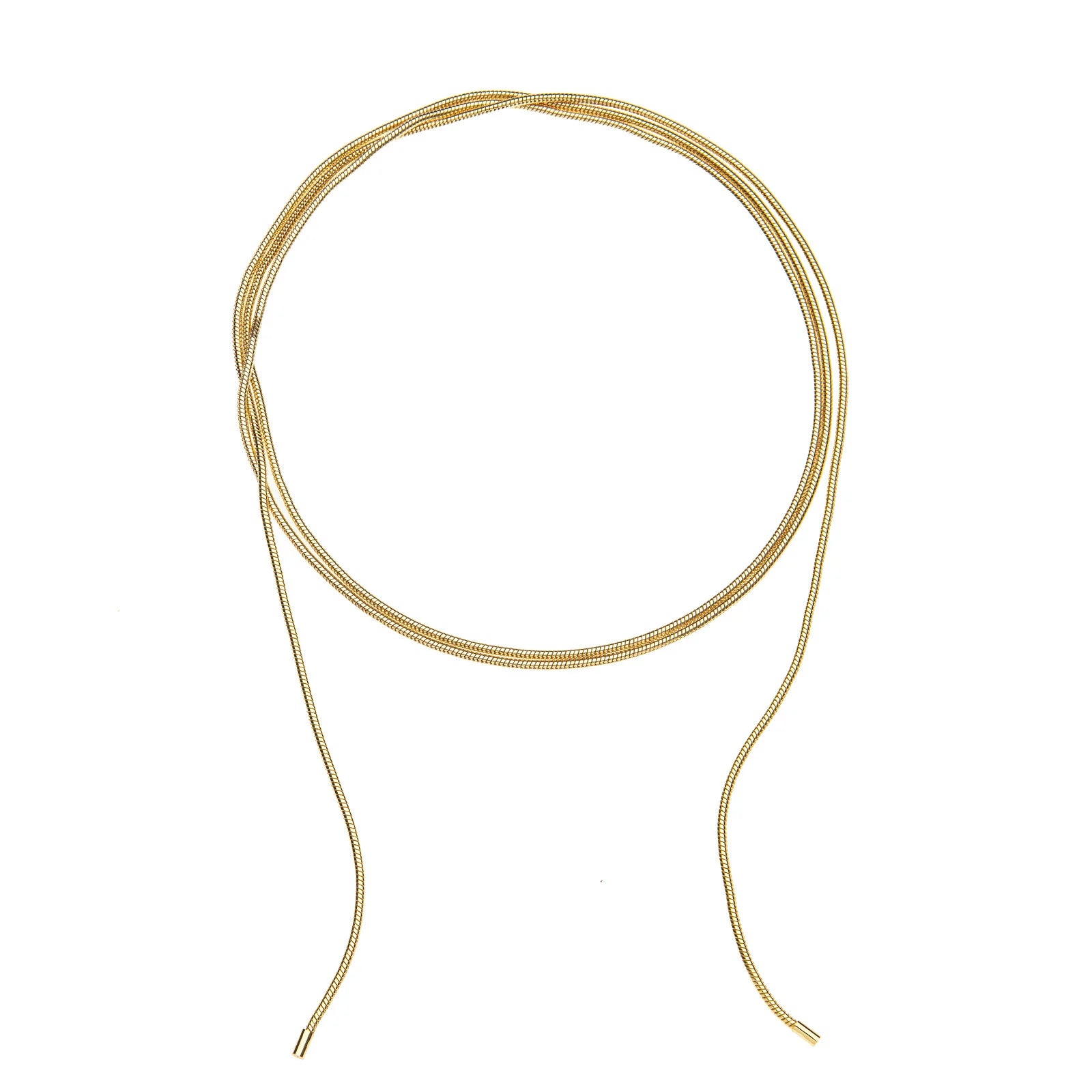 Jane Win Double Wrap Snake Chain Necklace