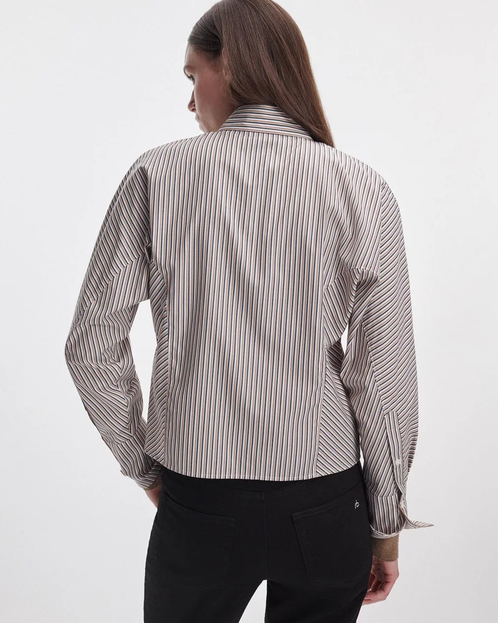 Rag & Bone Dustin Striped Poplin Shirt - Light Brown Stripe