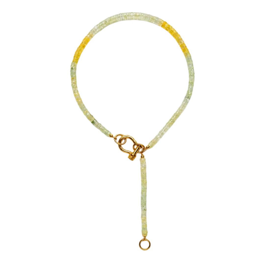 Spicy Dan Lemon Prehnite Lariat Necklace