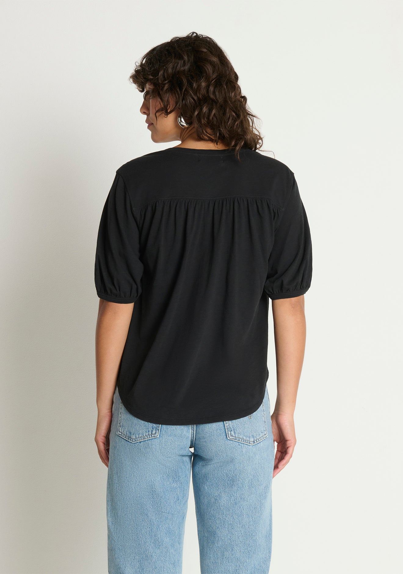 Edie Shirred Shoulder Top