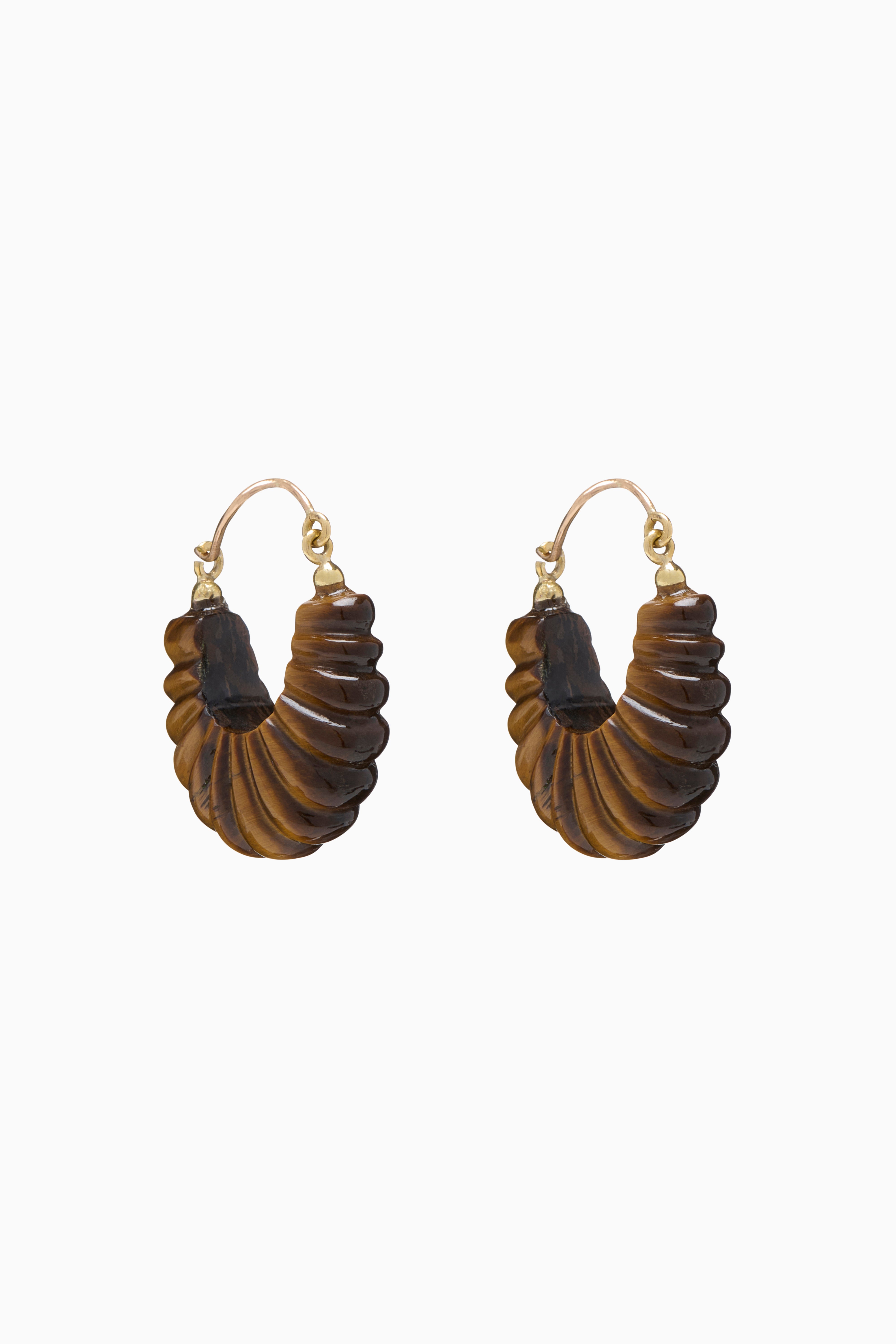 Zora Carved Shell Hoop Earring