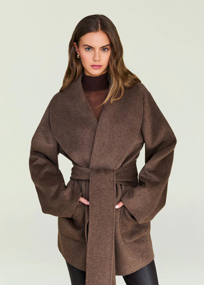 SER.O.YA Dulcetta Wool Coat - Sable Brown