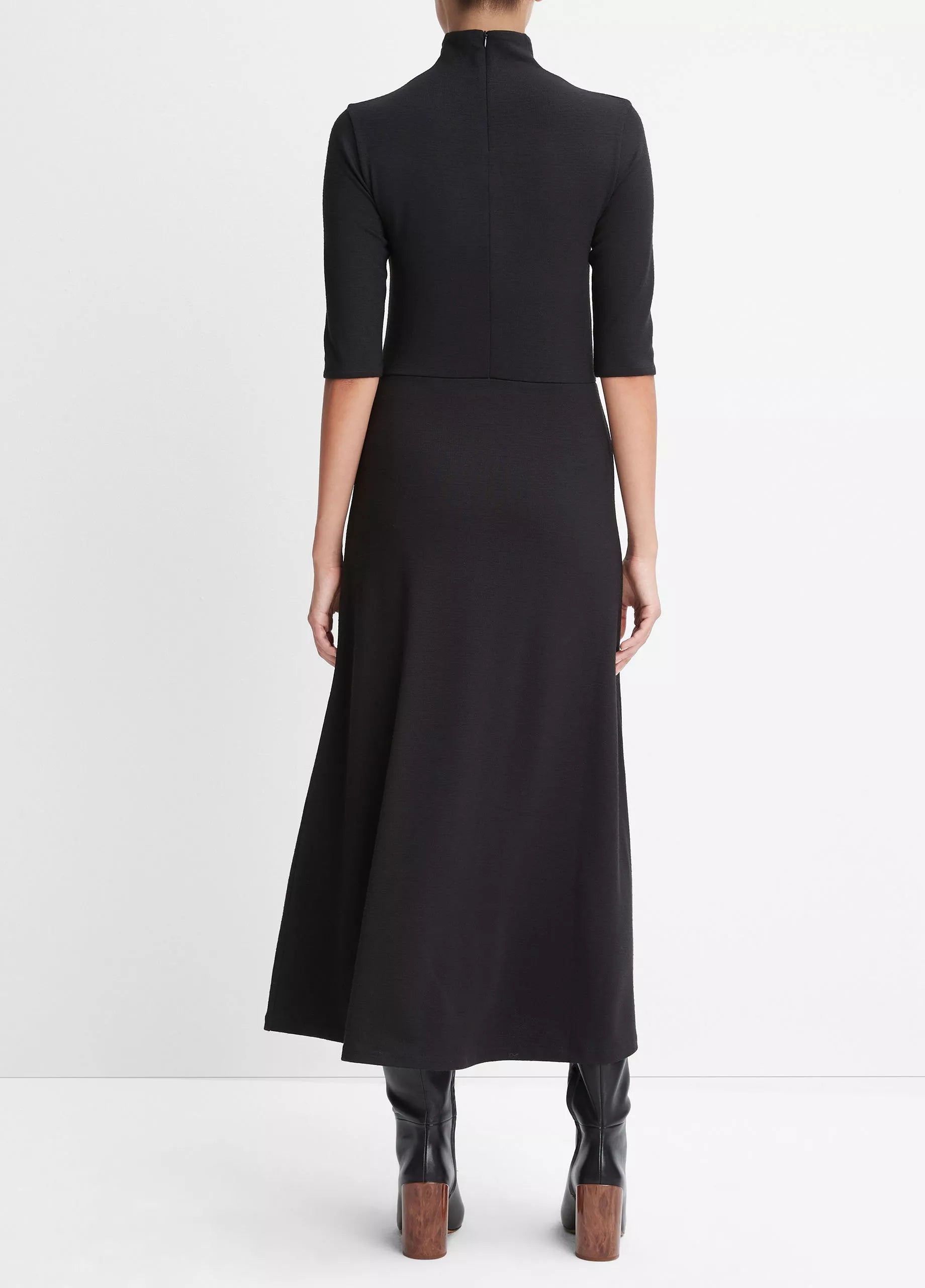 Vince Elbow Sleeve Turtleneck Dress