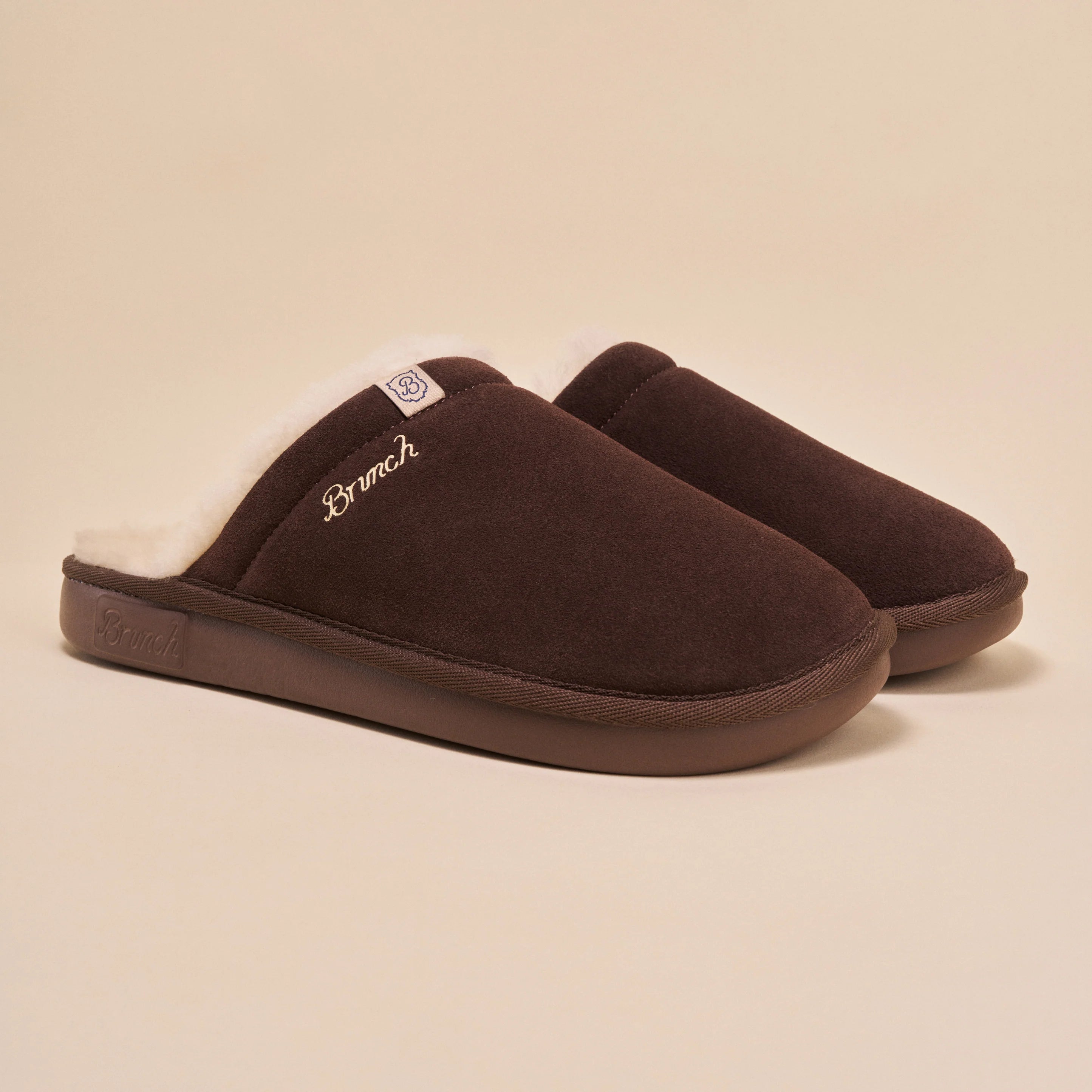 Brunch Slippers - Essential Suede Shearling - Brown