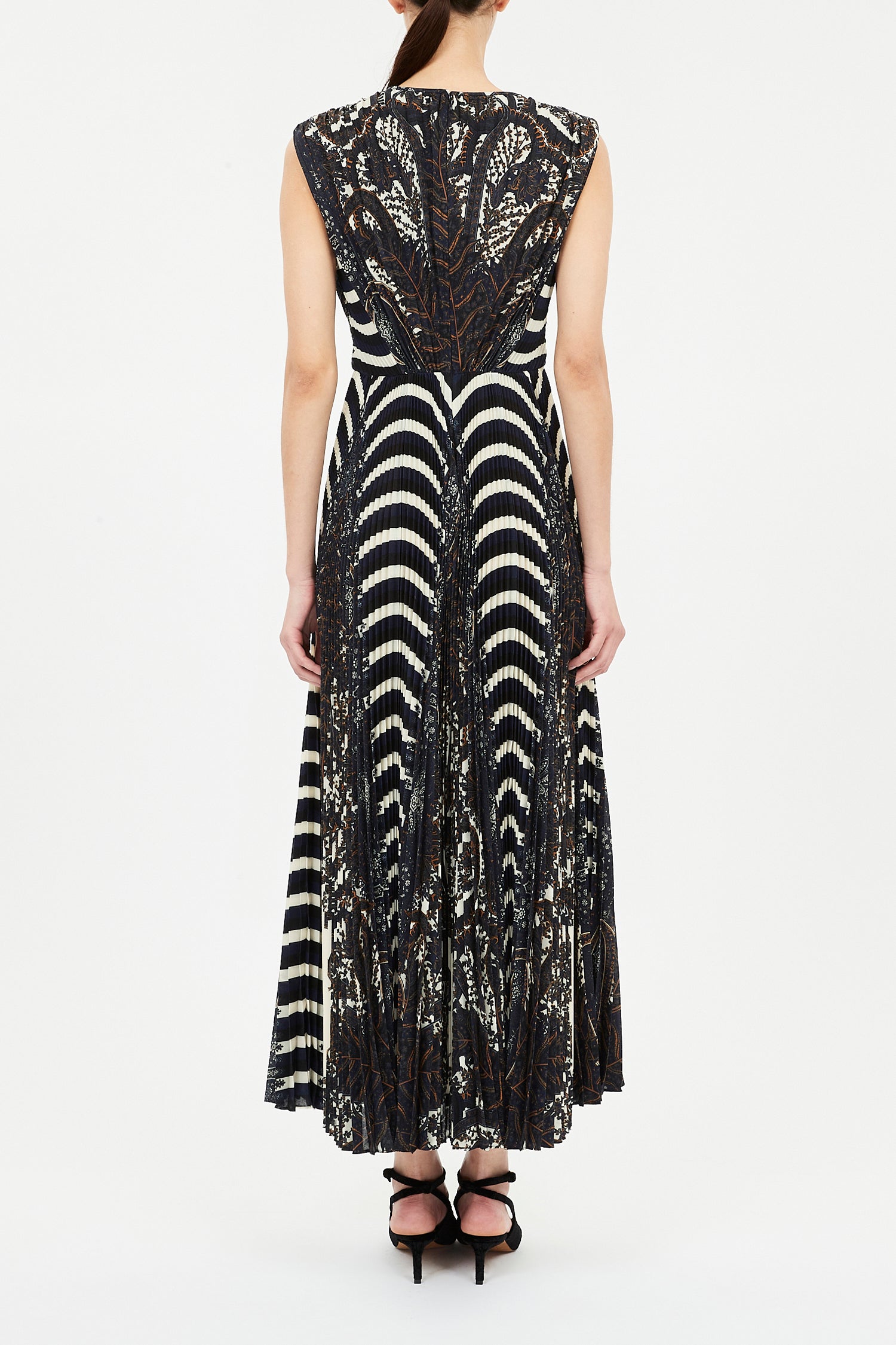Violeta Pleated Sleeveless Midi Dress