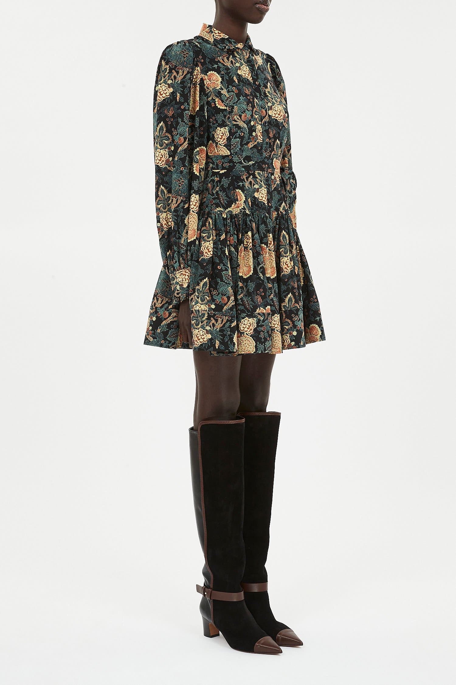 Simona Silk Long Sleeve Mini Dress