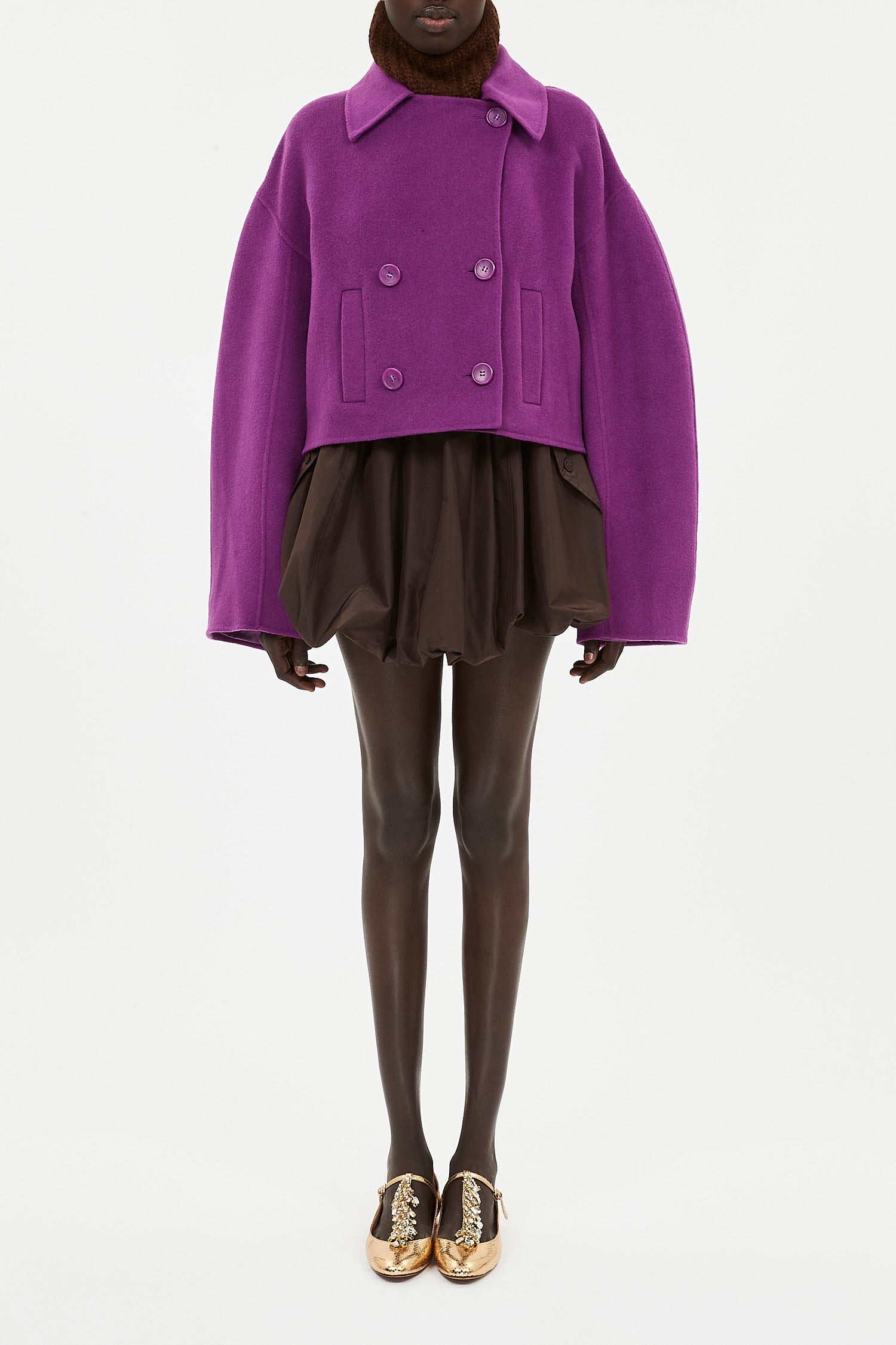 Marta Double Faced Wool Cropped Coat