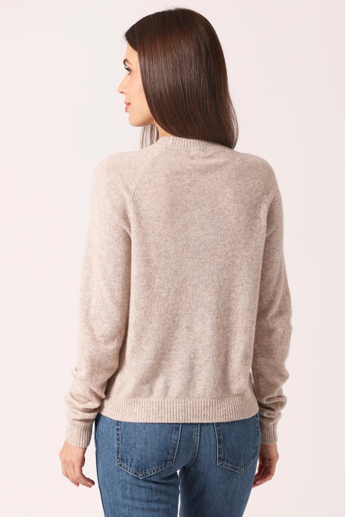 Minnie Rose Cashmere Shrunken Crew Neck Sweater