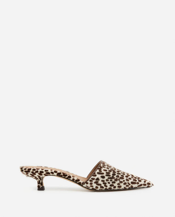 Flattered Noomi Leather Hair Chocolate Dot Heel