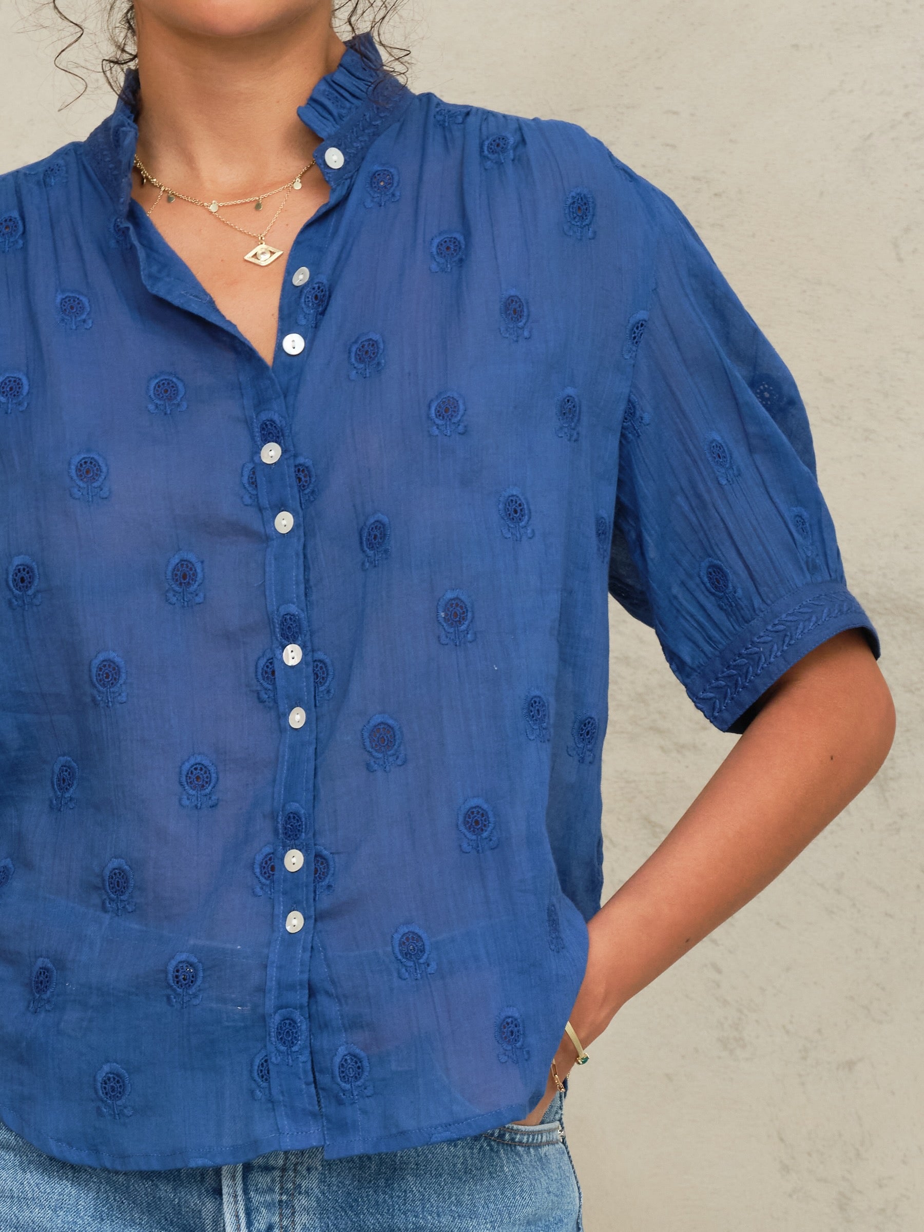 FRANI EMB S/S TOP