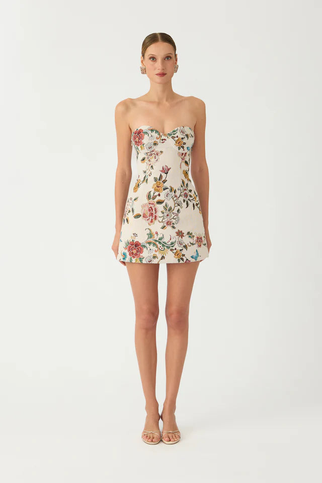 Sau Lee Maria Brocade Mini Dress