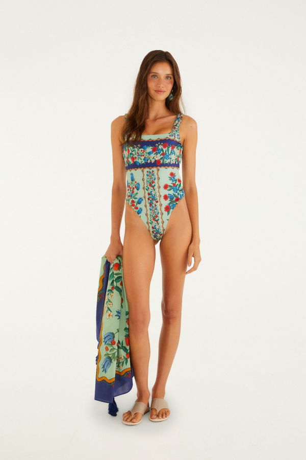 Farm Rio Fruit Beauty Faded Green One Piece