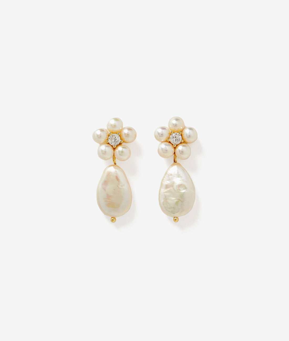 Shashi Flower Pearl Drop Earring