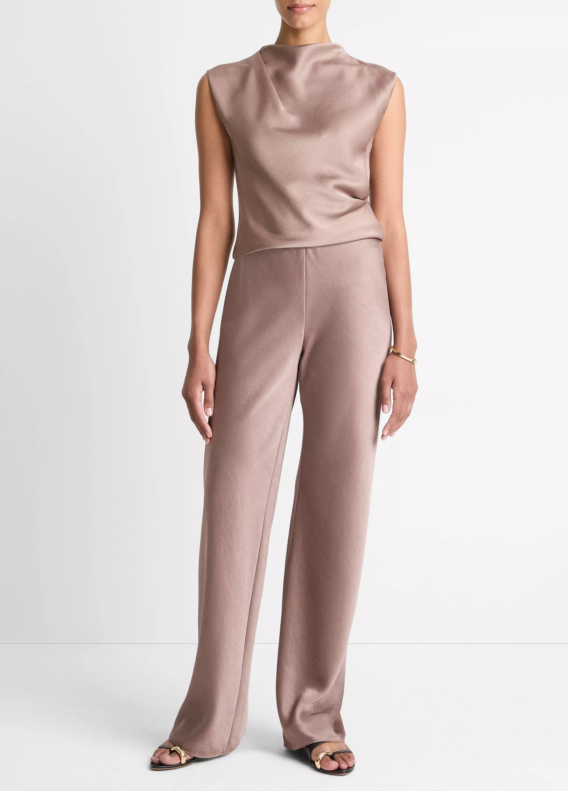 Vince Fluid Satin Bias Pant - Mauve Lilac