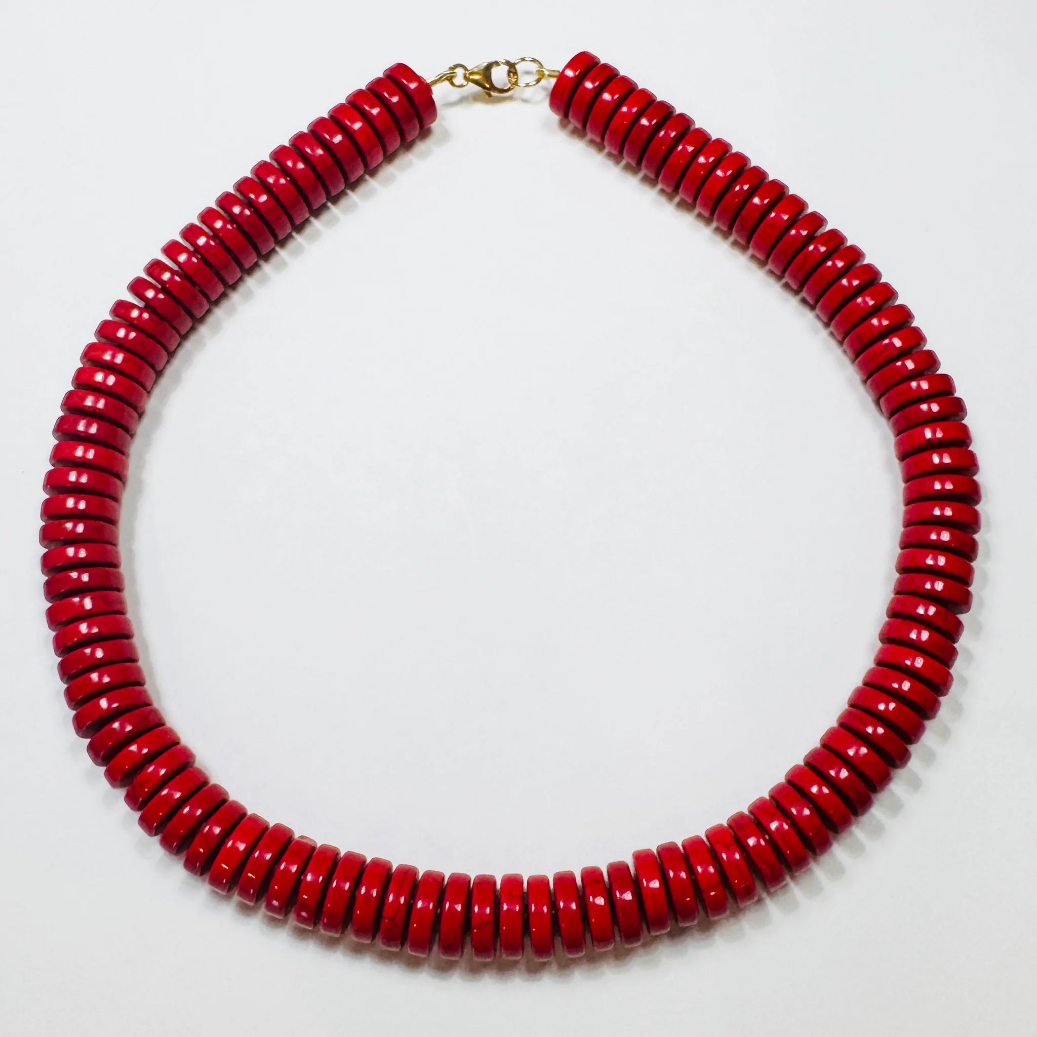 Theodosia Cherry Red Barrel Candy Necklace 12mm