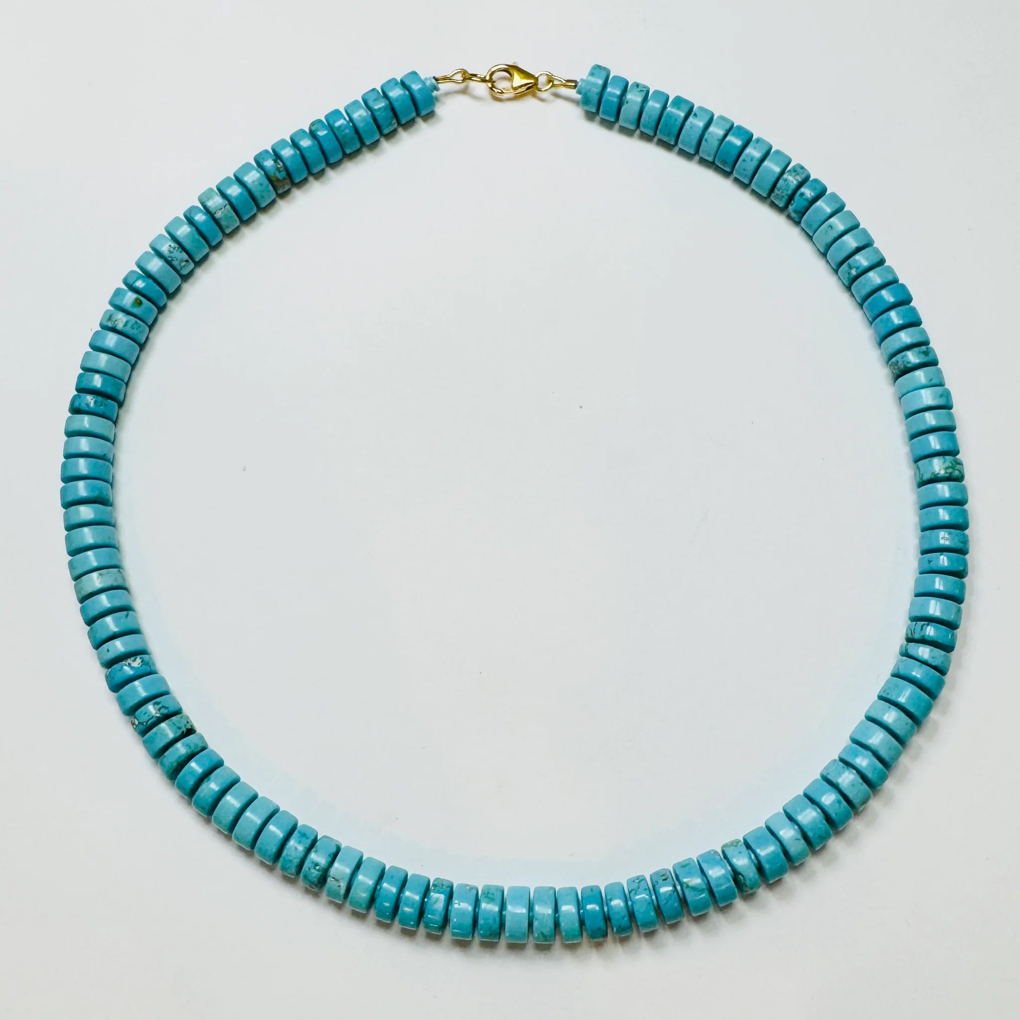 Theodosia Turquoise Barrel Candy Necklace 8mm