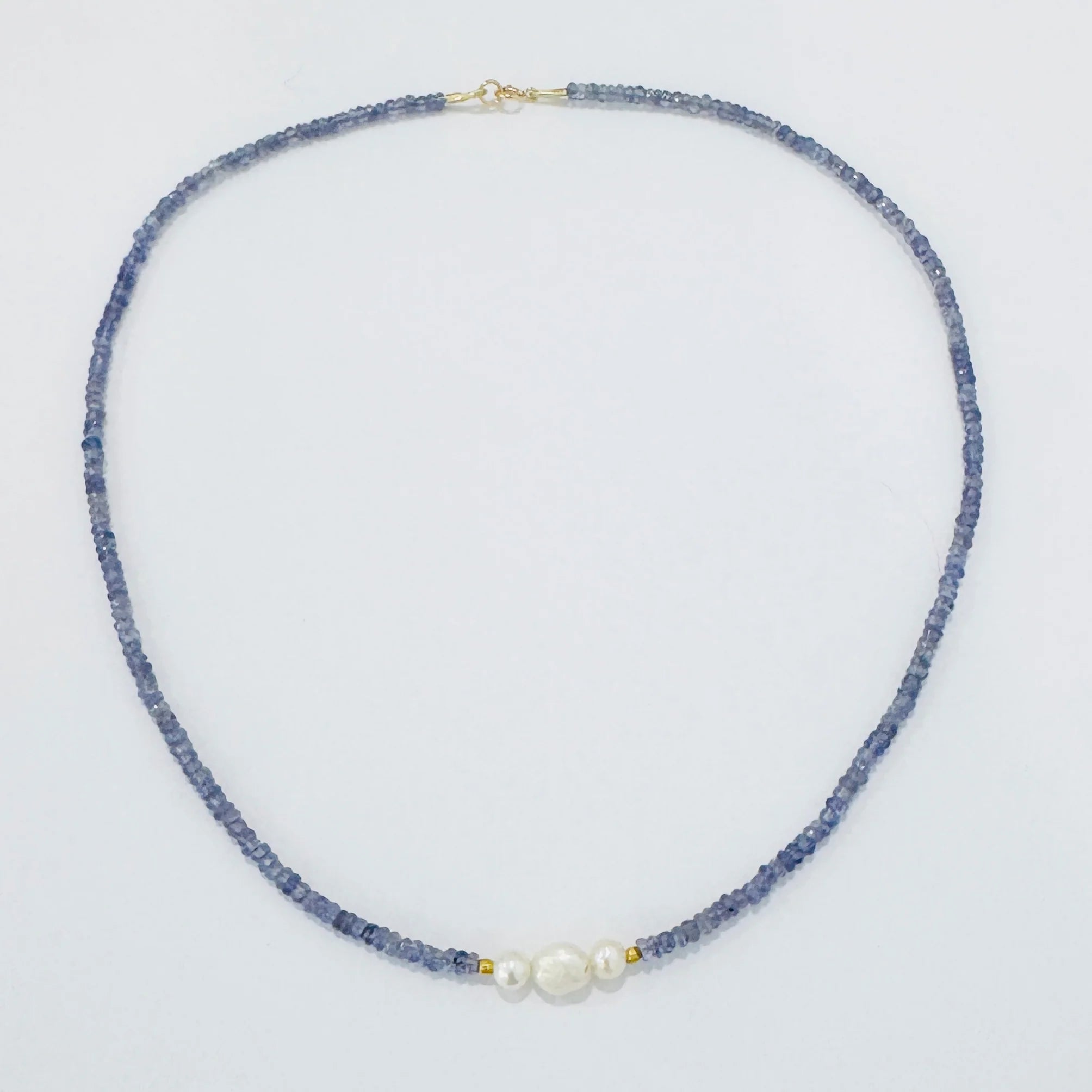Theodosia Pearl Focal Delicate Necklace - Tanzanite