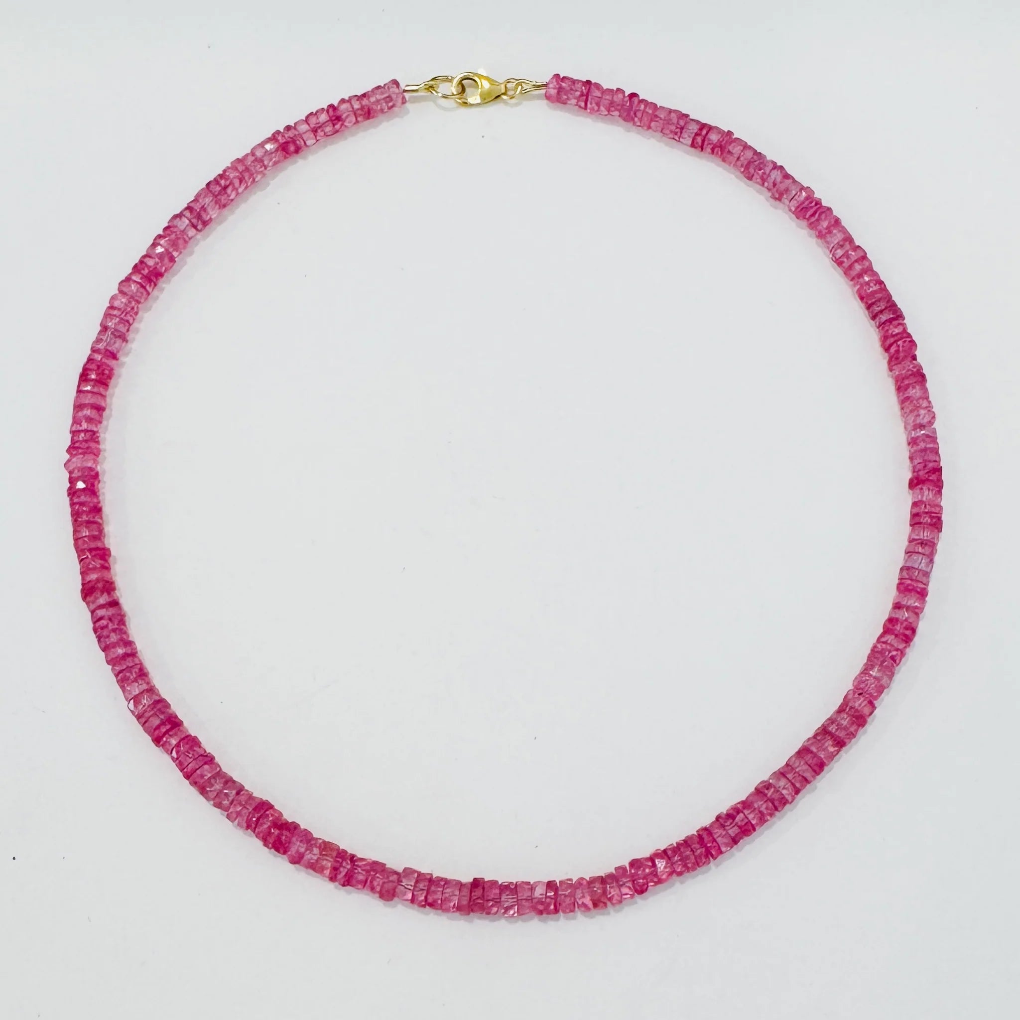 Theodosia Faceted Strawberry Quartz Candy Necklace 6mm