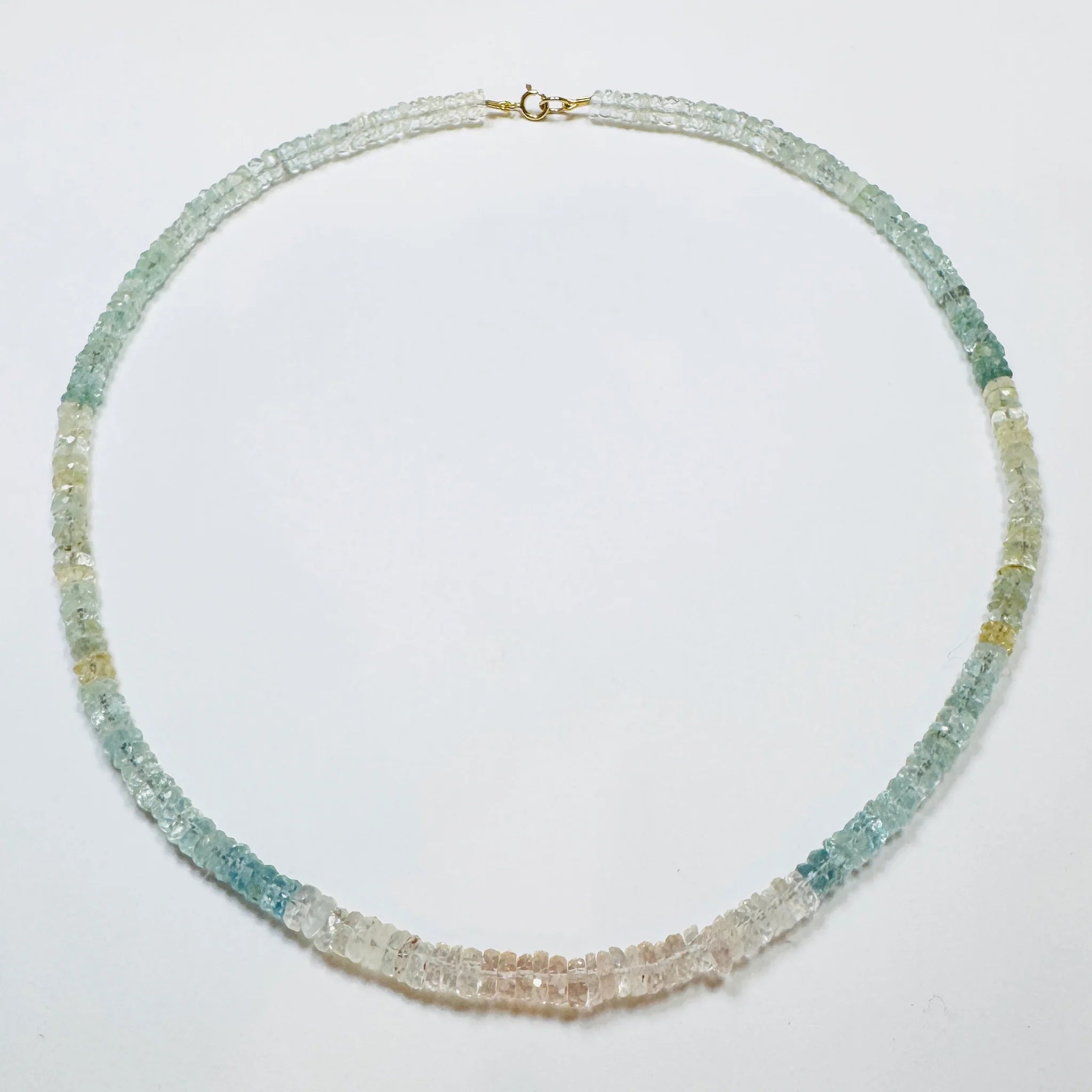 Theodosia Aquamarine Cotton Candy Heishi Necklace