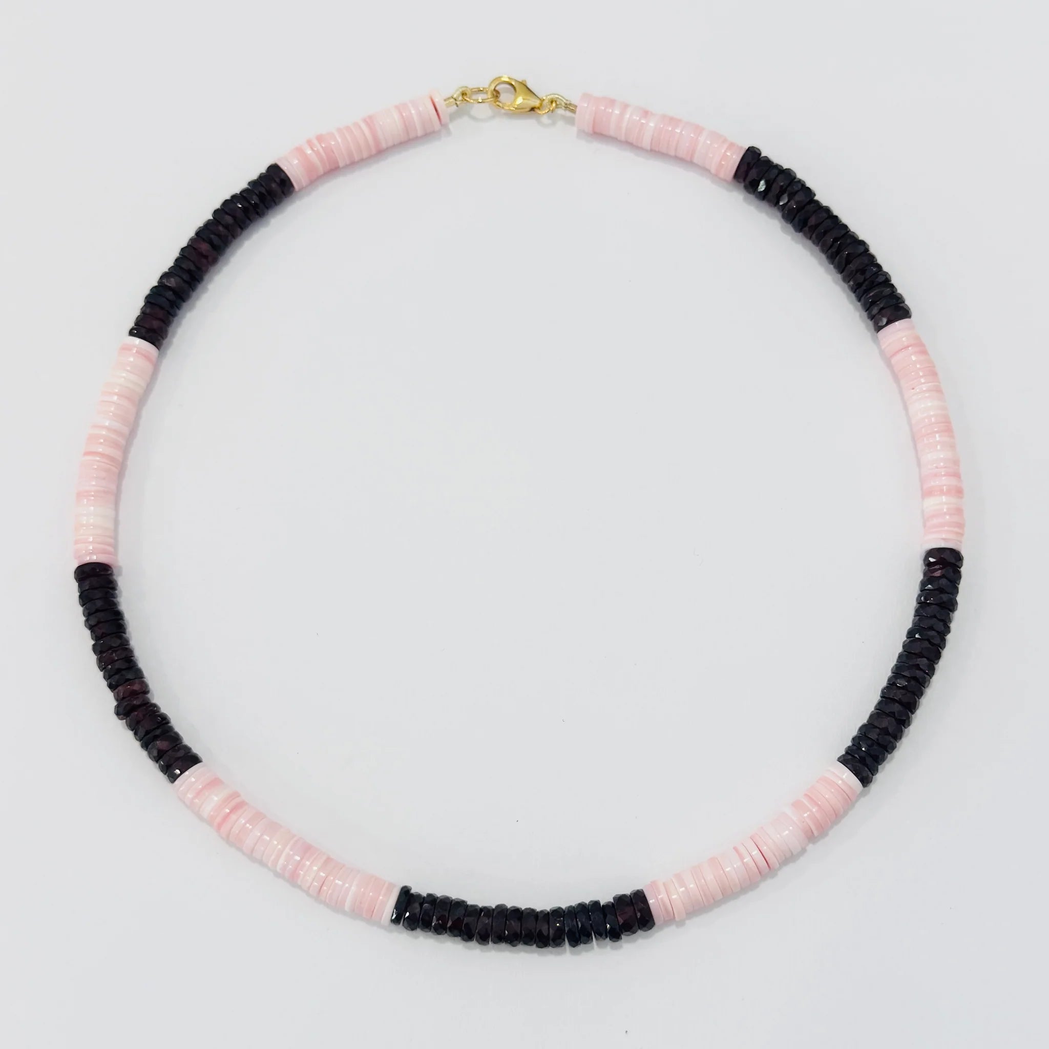 Theodosia Conch & Garnet Heishi Necklace