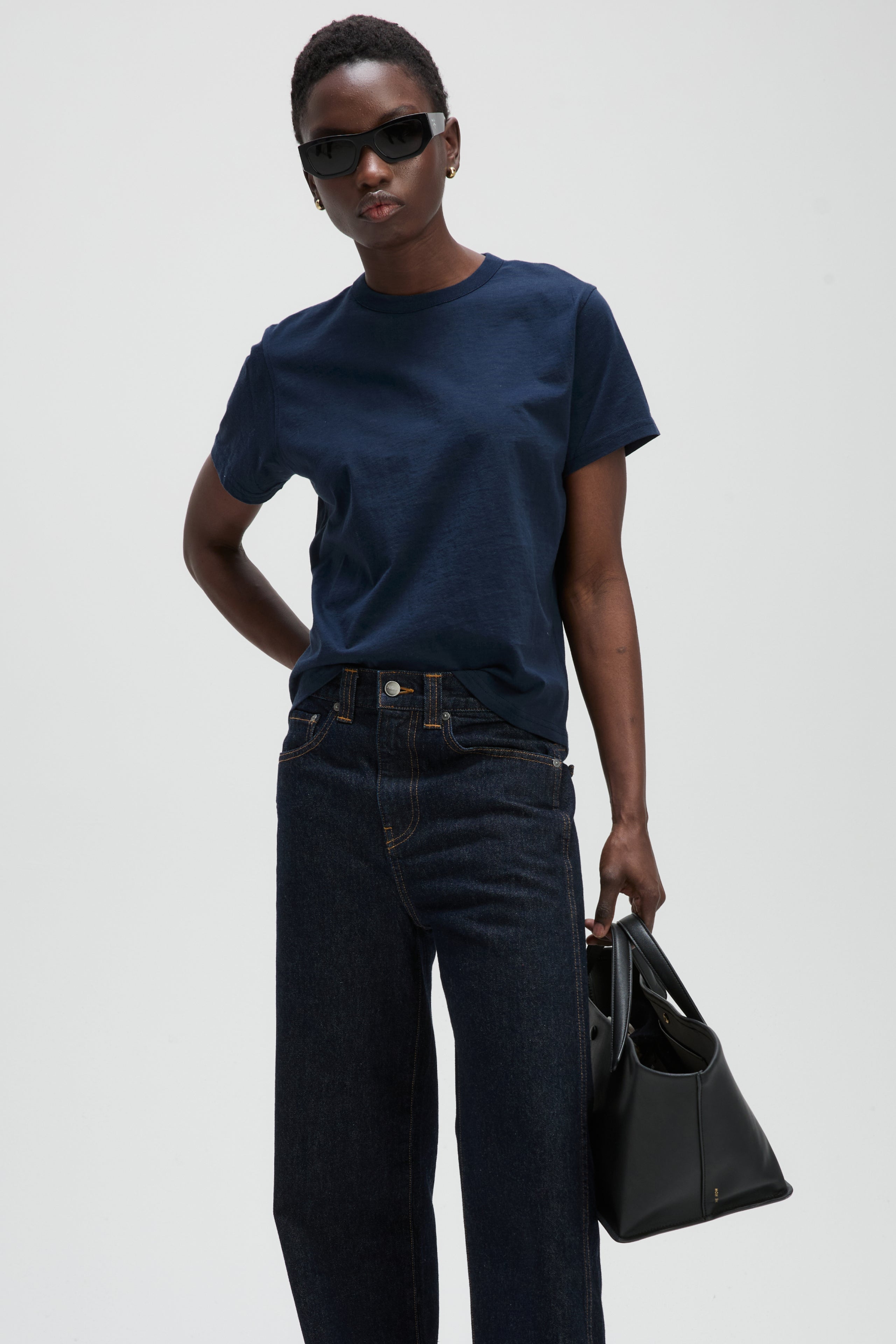 The Iconically Soft Perfect Tee in Navy - WS