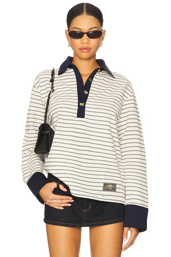 Ganni Single Piquet Jersey Polo