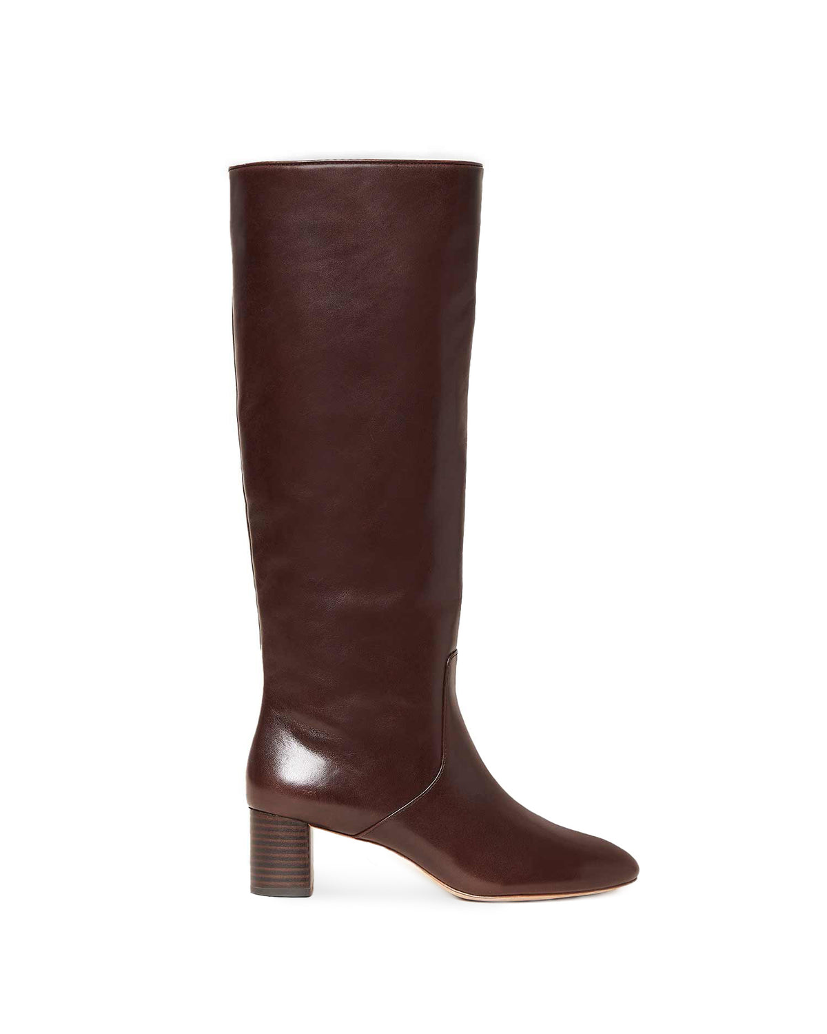 GIA TALL MID-HEEL BOOT WITH ALMOND TOE