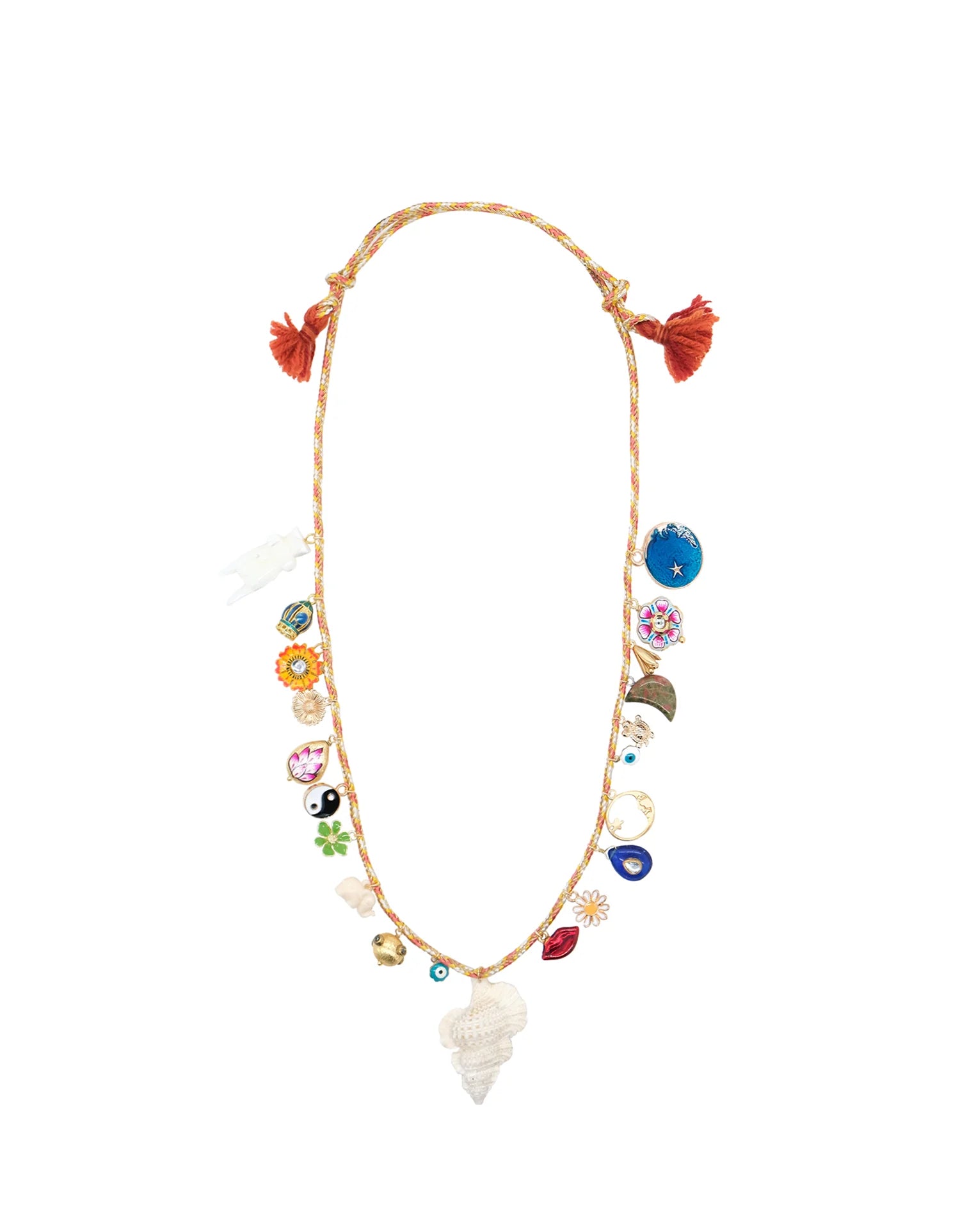 Monoki Grigri Sand Necklace - Orange - Shell
