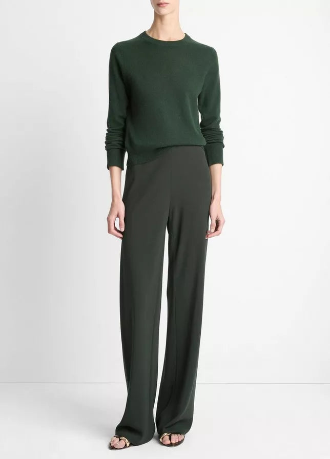 Vince High Waist Crepe Bias Pant - Verde