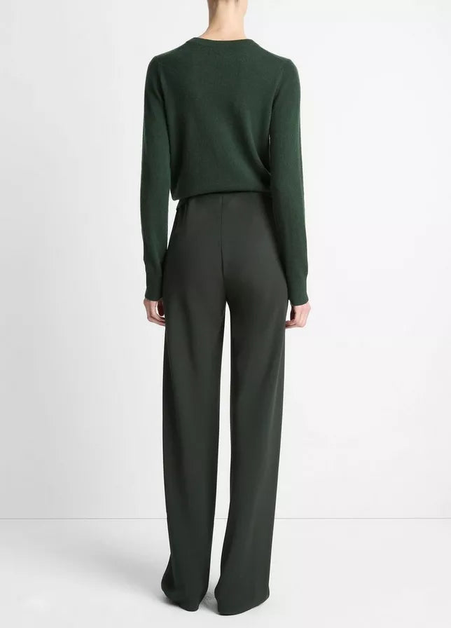 Vince High Waist Crepe Bias Pant - Verde