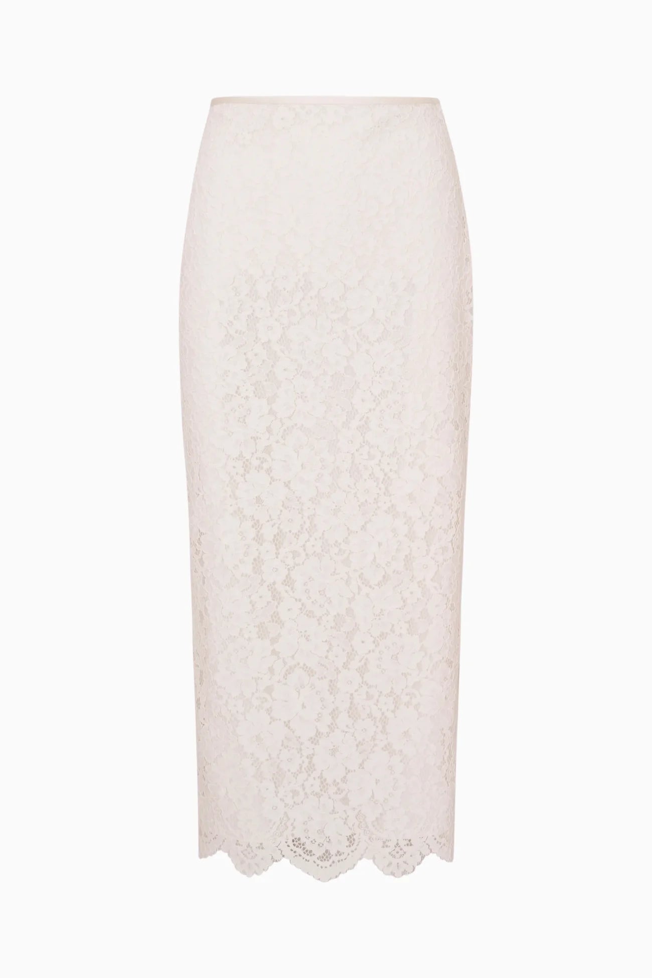 LoveShackFancy Ilse Lace Midi Pencil Skirt