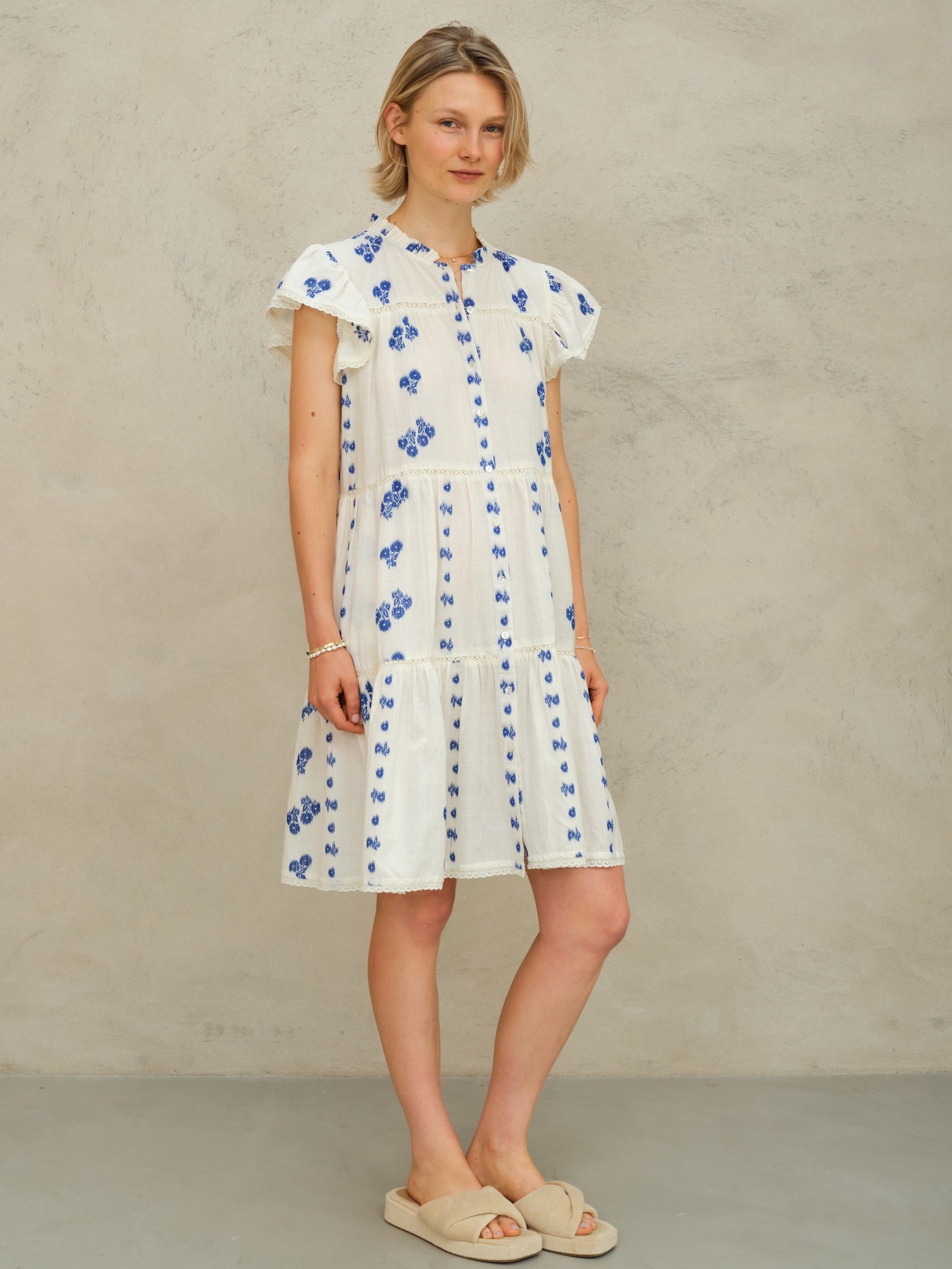 IRIS WOVEN FRILL S/DRESS