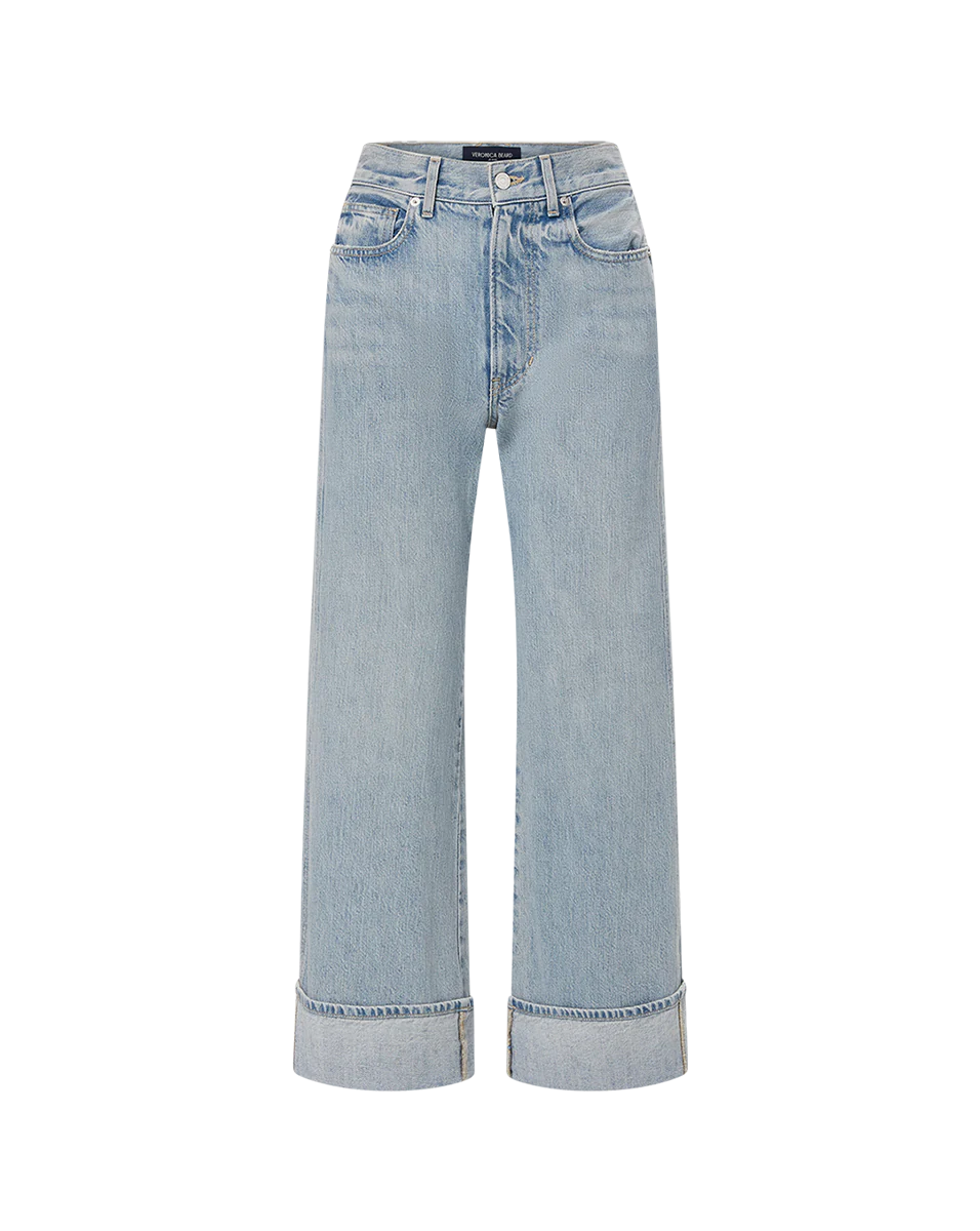 Veronica Beard Taylor Cuffed Wide Leg Jean