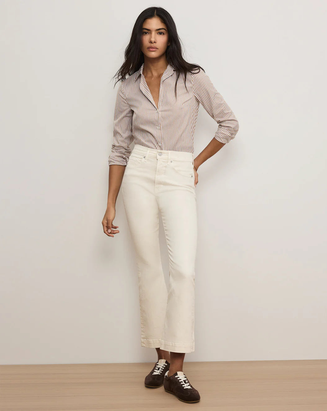 Veronica Beard Carson Kick-Flare Jean - Ecru