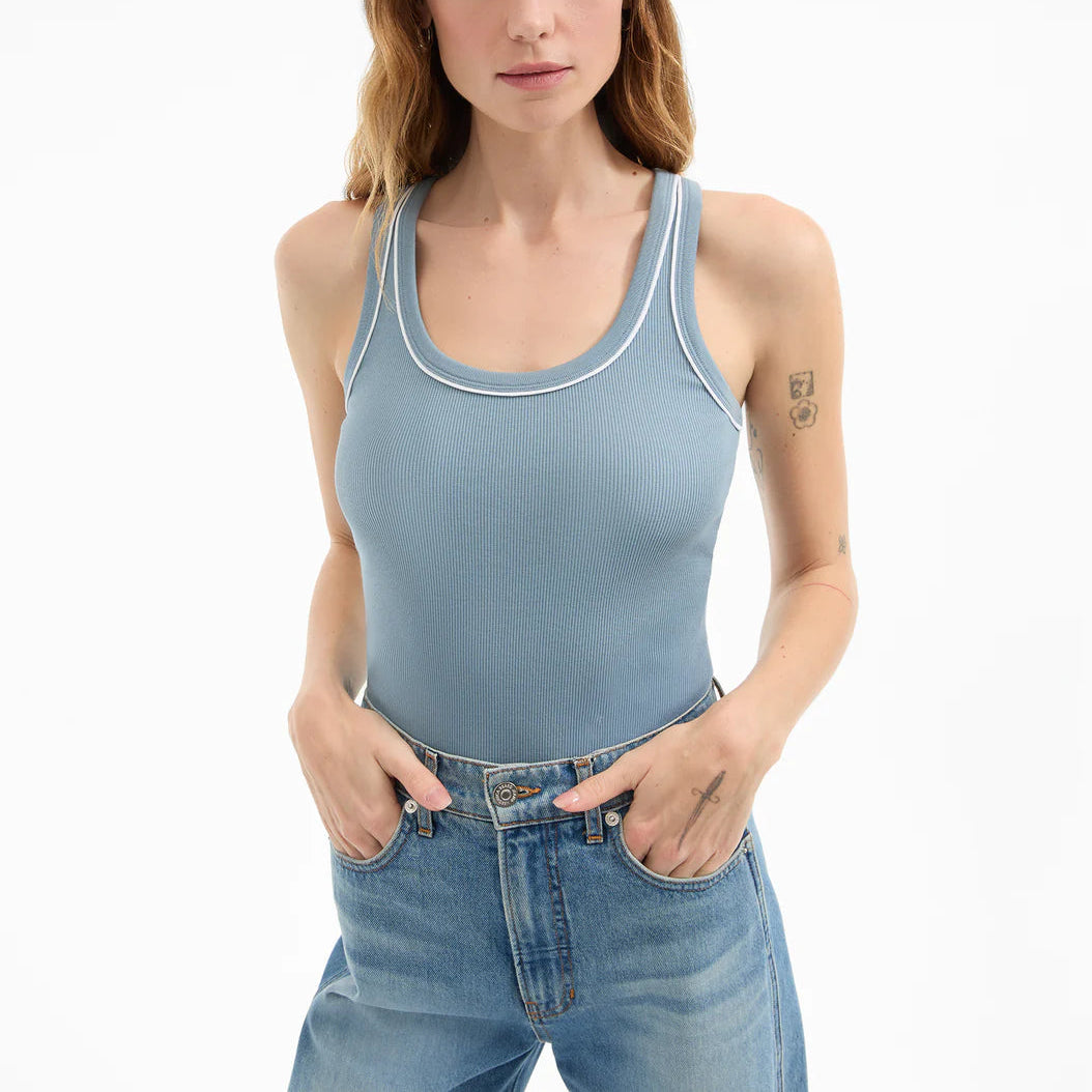 Veronica Beard Birke Tank With Contrast Piping