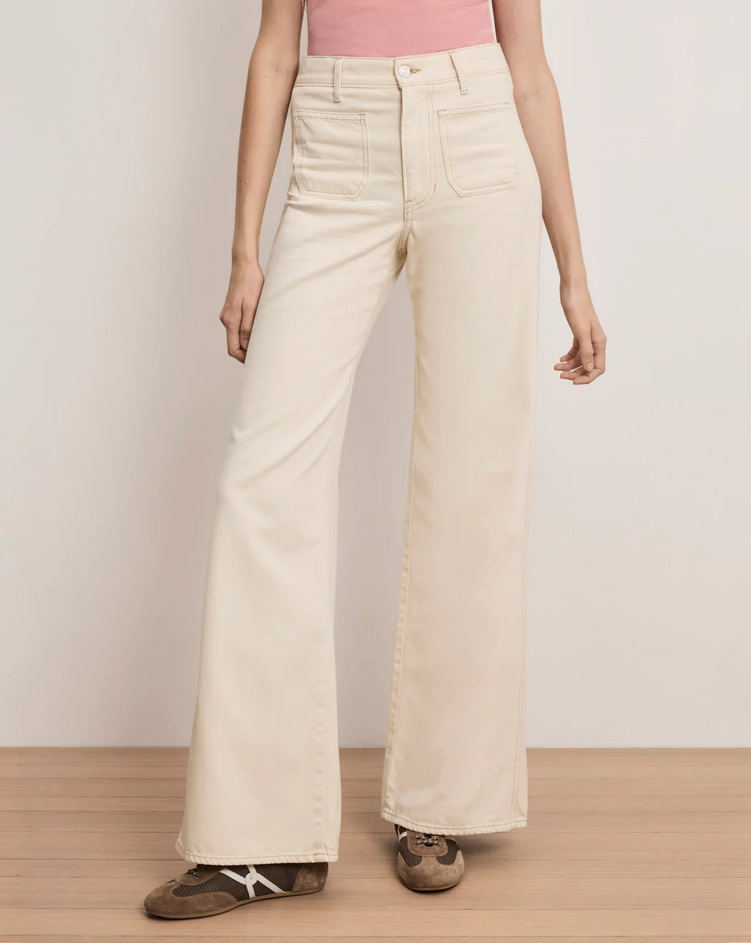 Veronica Beard Kasey Patch-Pocket Wide-Leg Jean