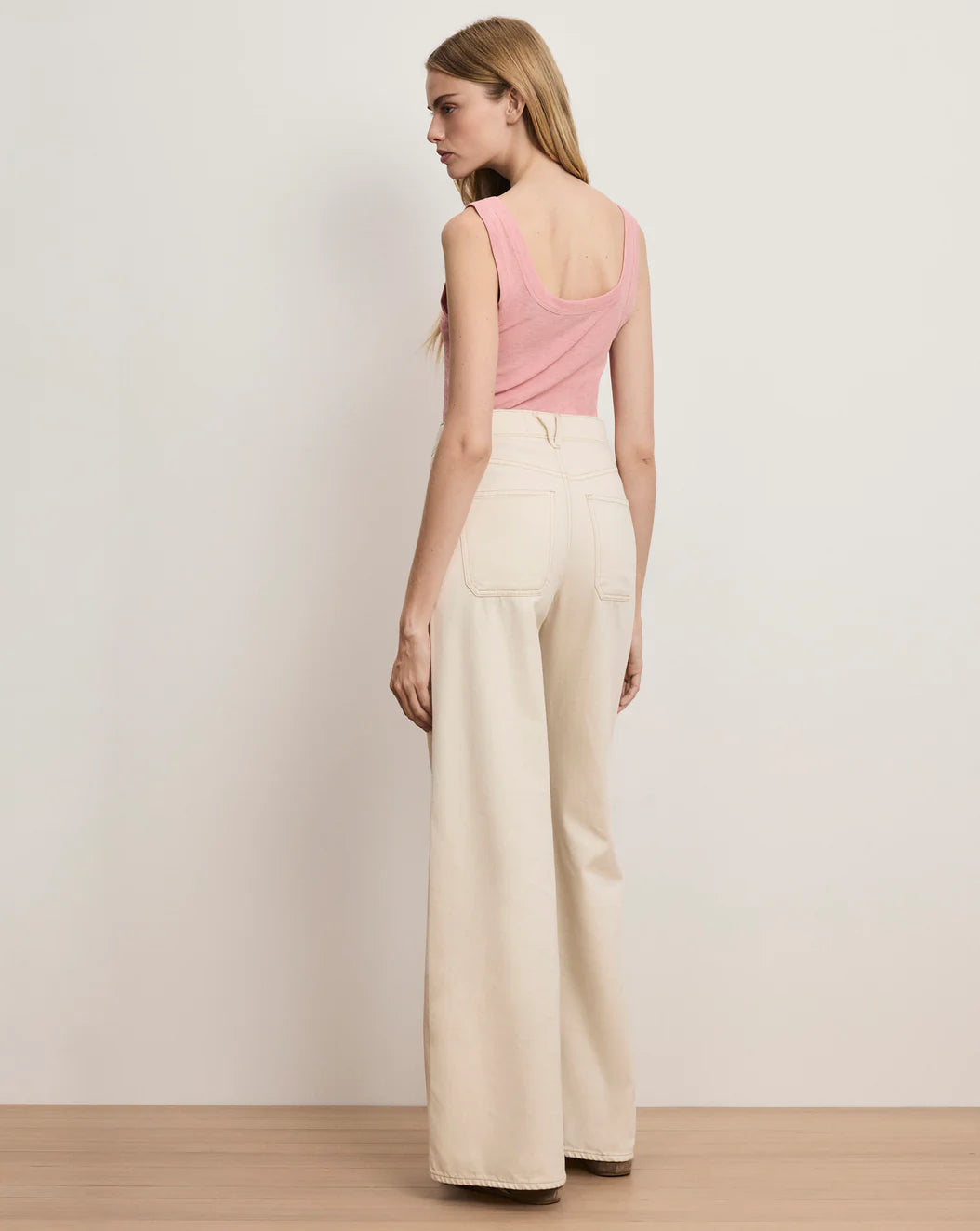Veronica Beard Kasey Patch-Pocket Wide-Leg Jean
