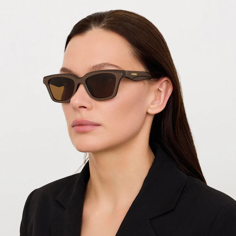 Linda Farrow x Jacquemus Carre Sunglasses - Metallic Brown