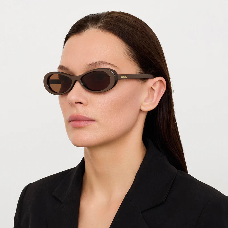 Linda Farrow x Jacquemus Nuvola Sunglasses - Metallic Brown