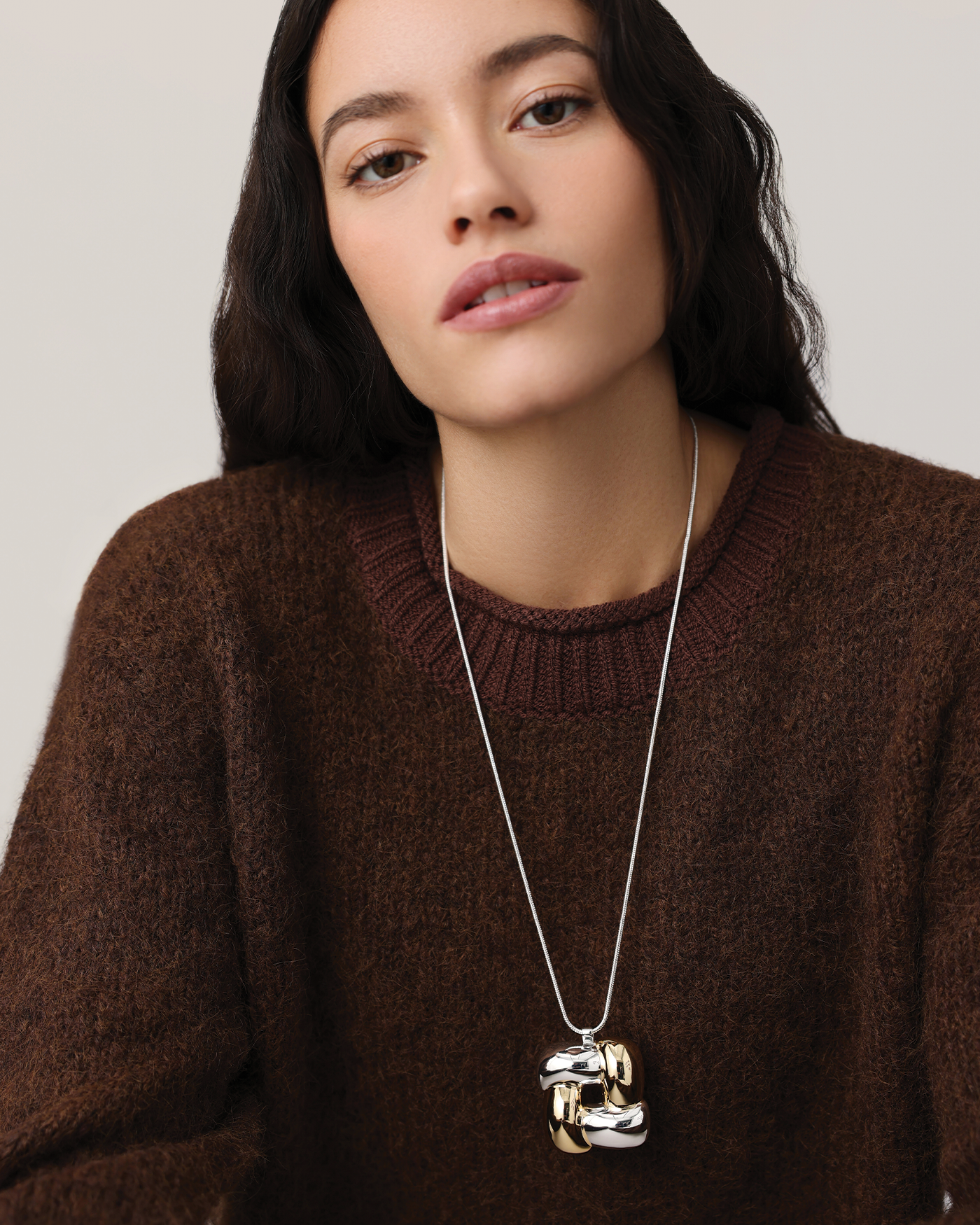 Woven Square Pendant Necklace