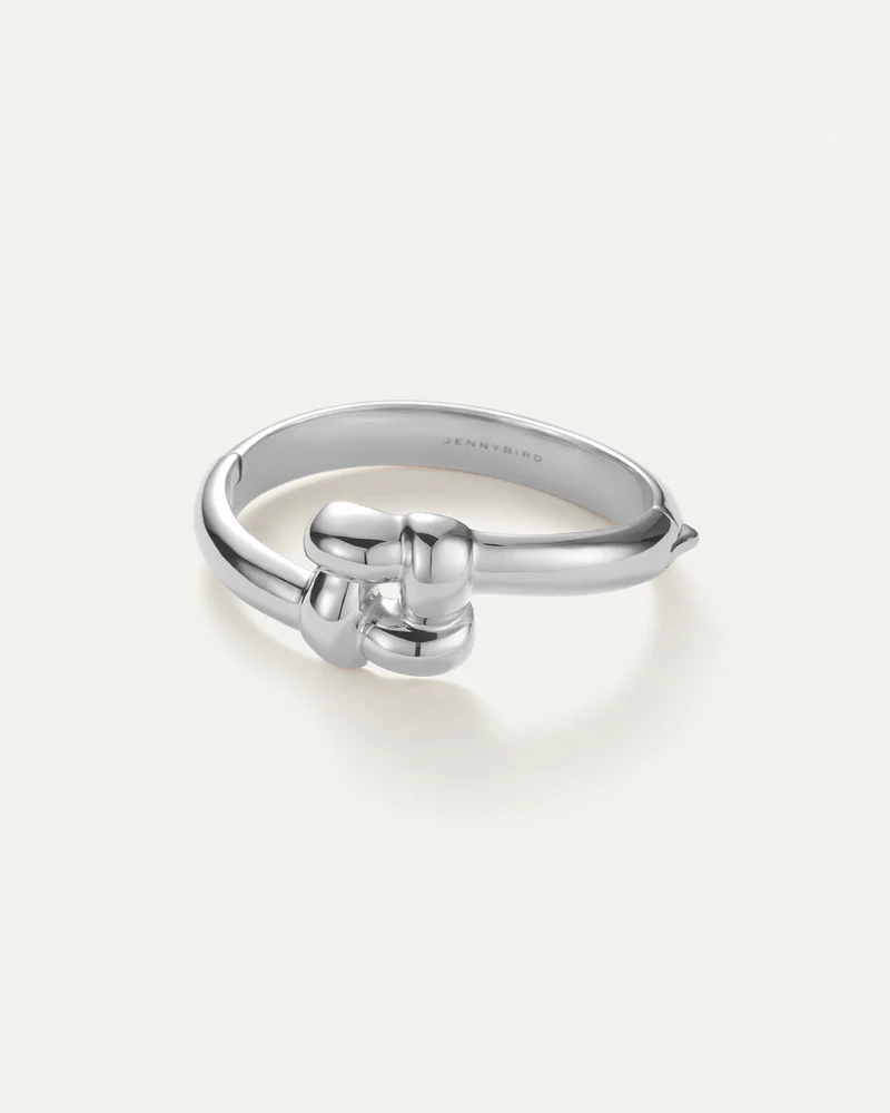 Jenny Bird Woven Square Bangle - Platinum