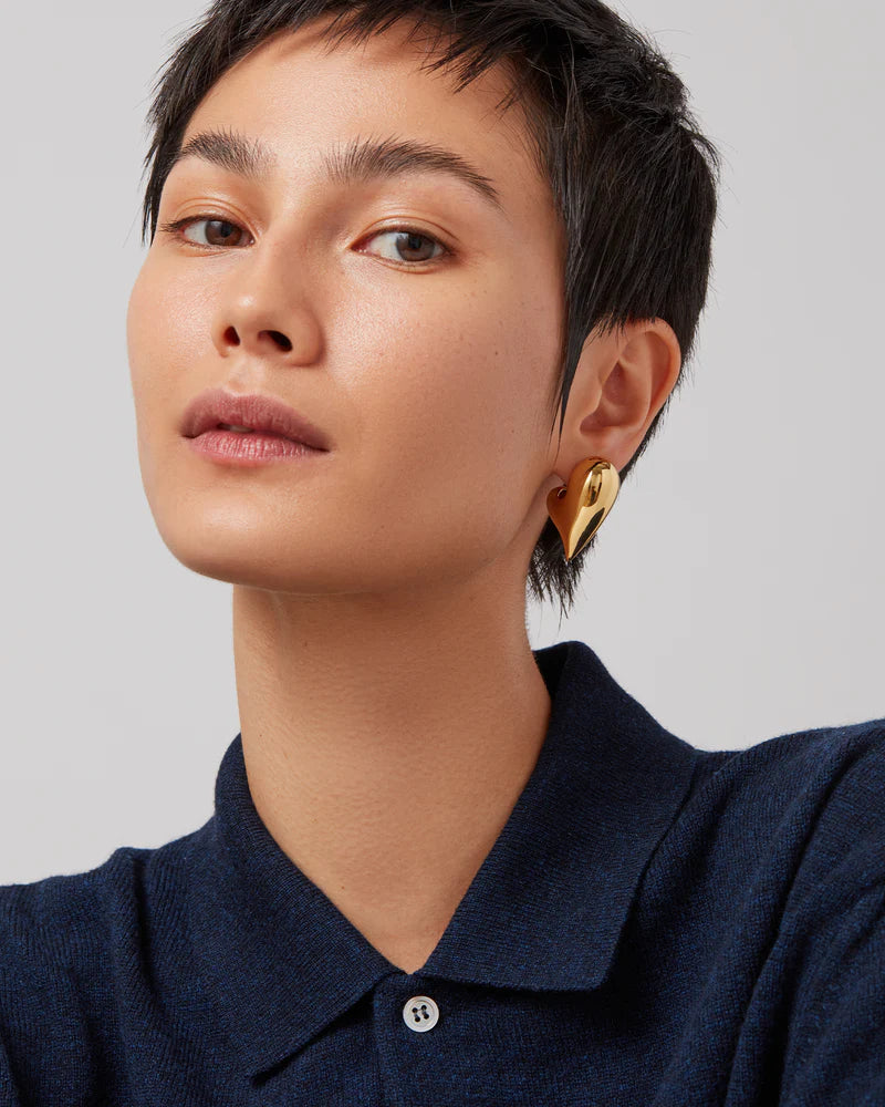 Jenny Bird Art Heart Puff Earring