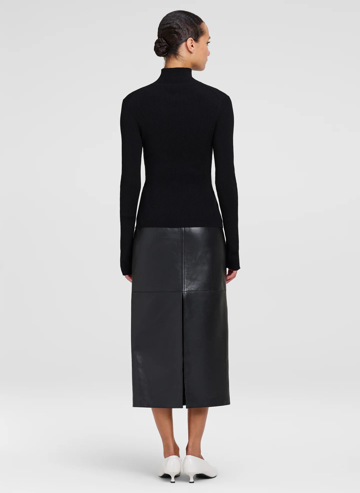 A.L.C. Jett Knit Merino Turtleneck Top - Black