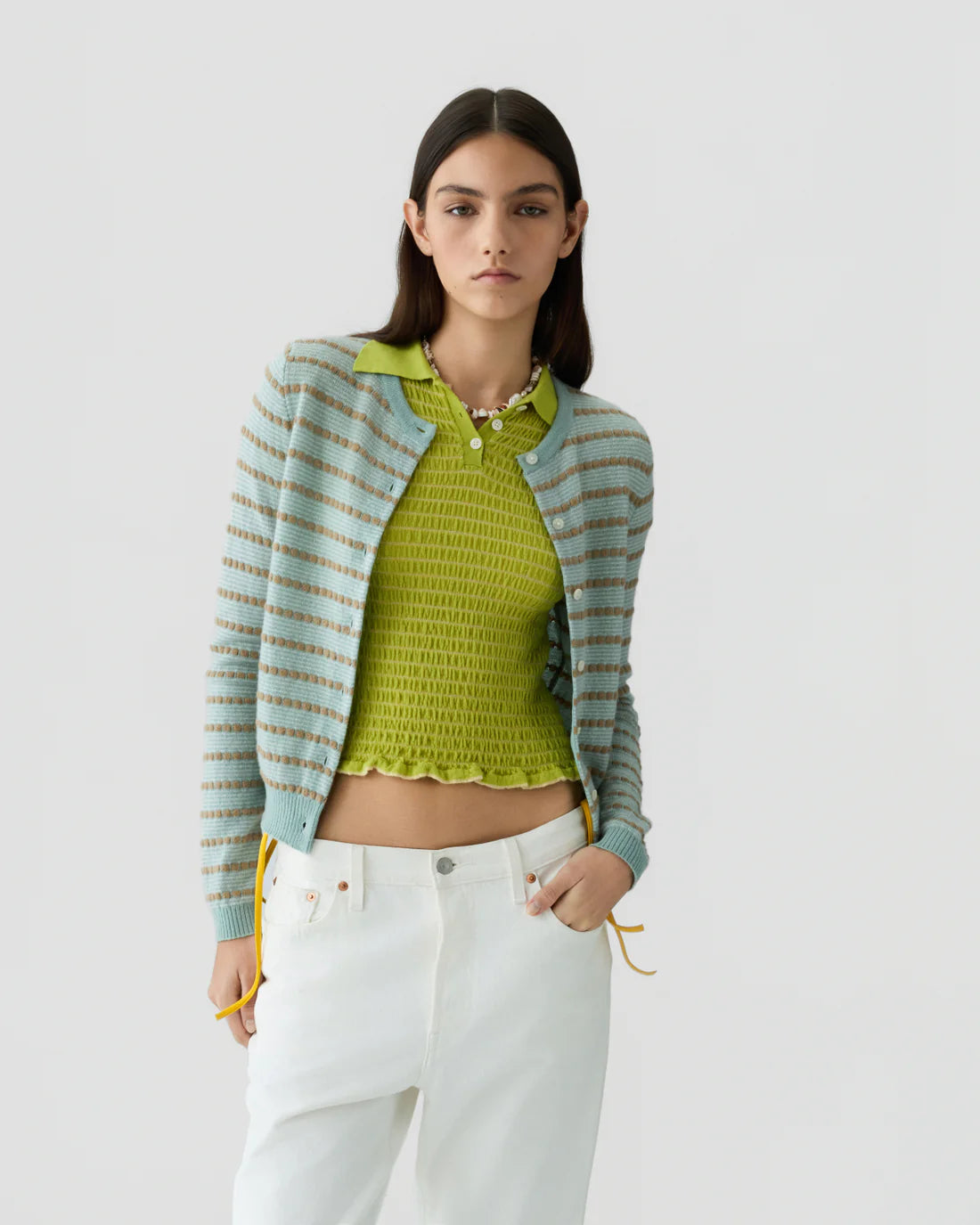 Guest In Residence Pebble Stripe Jane Cardigan