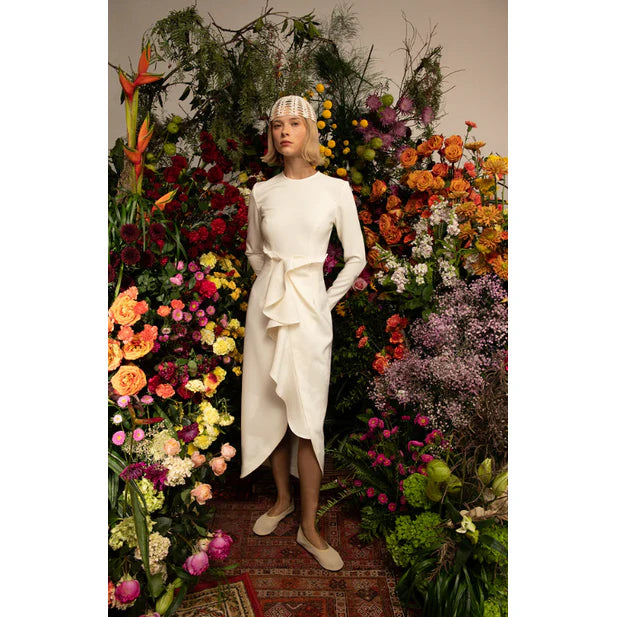 Kika Vargas Genzebe Dress - Ivory Crepe